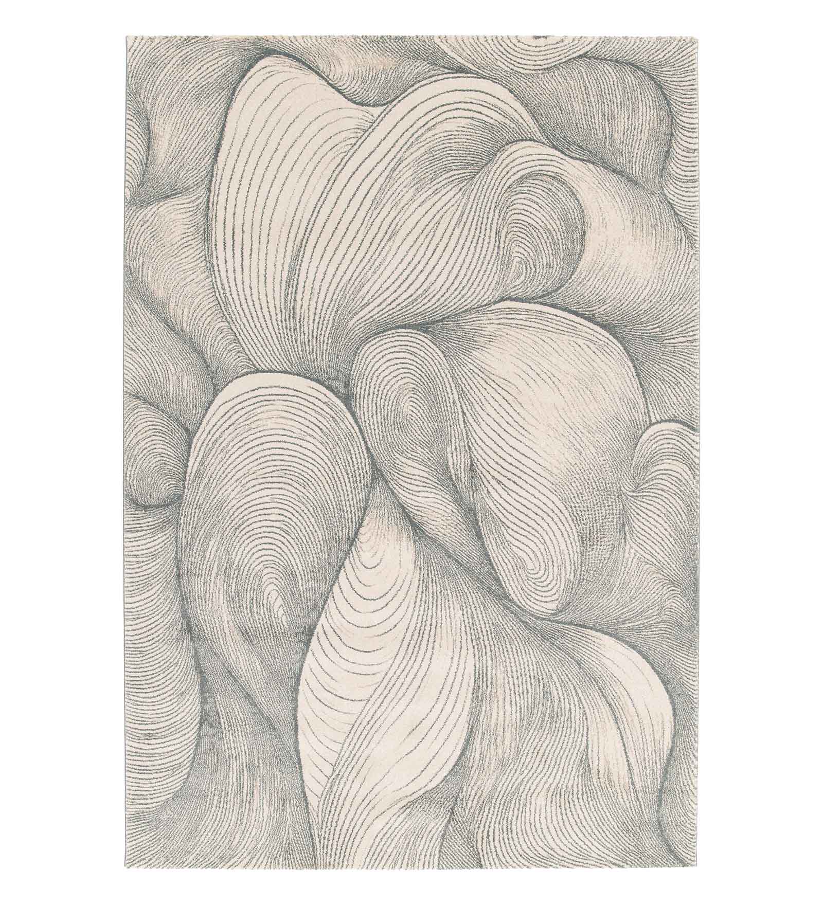 Reverie Abstract Machine Made Carpet Beige and Grey