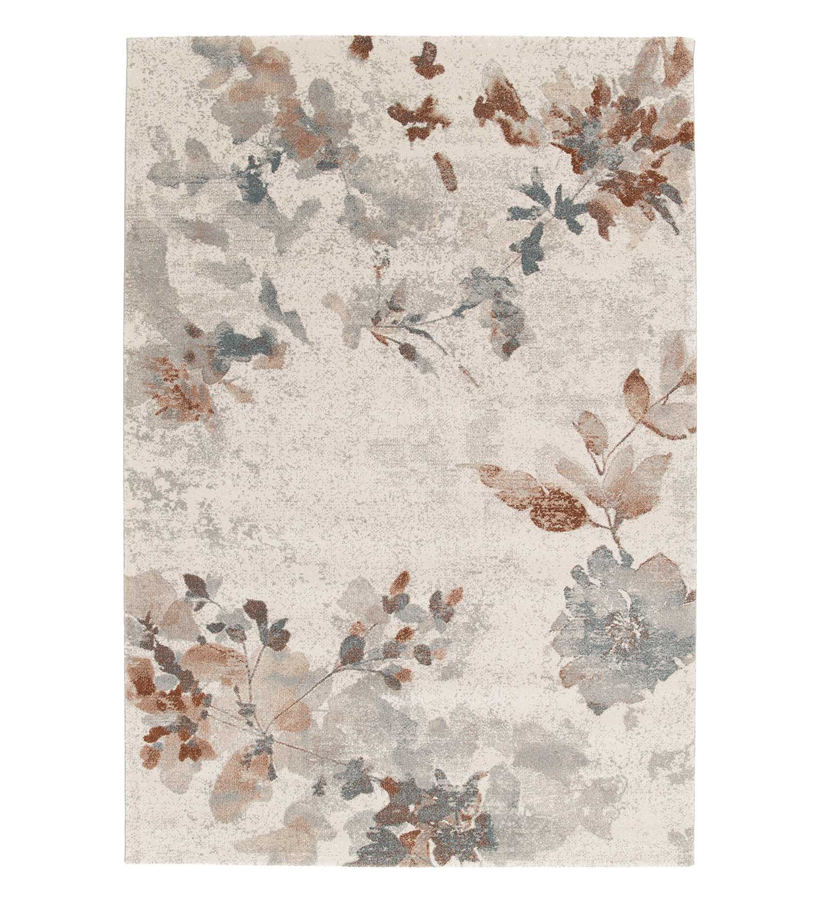 Reverie Floral Machine Made Carpet Beige and Rust