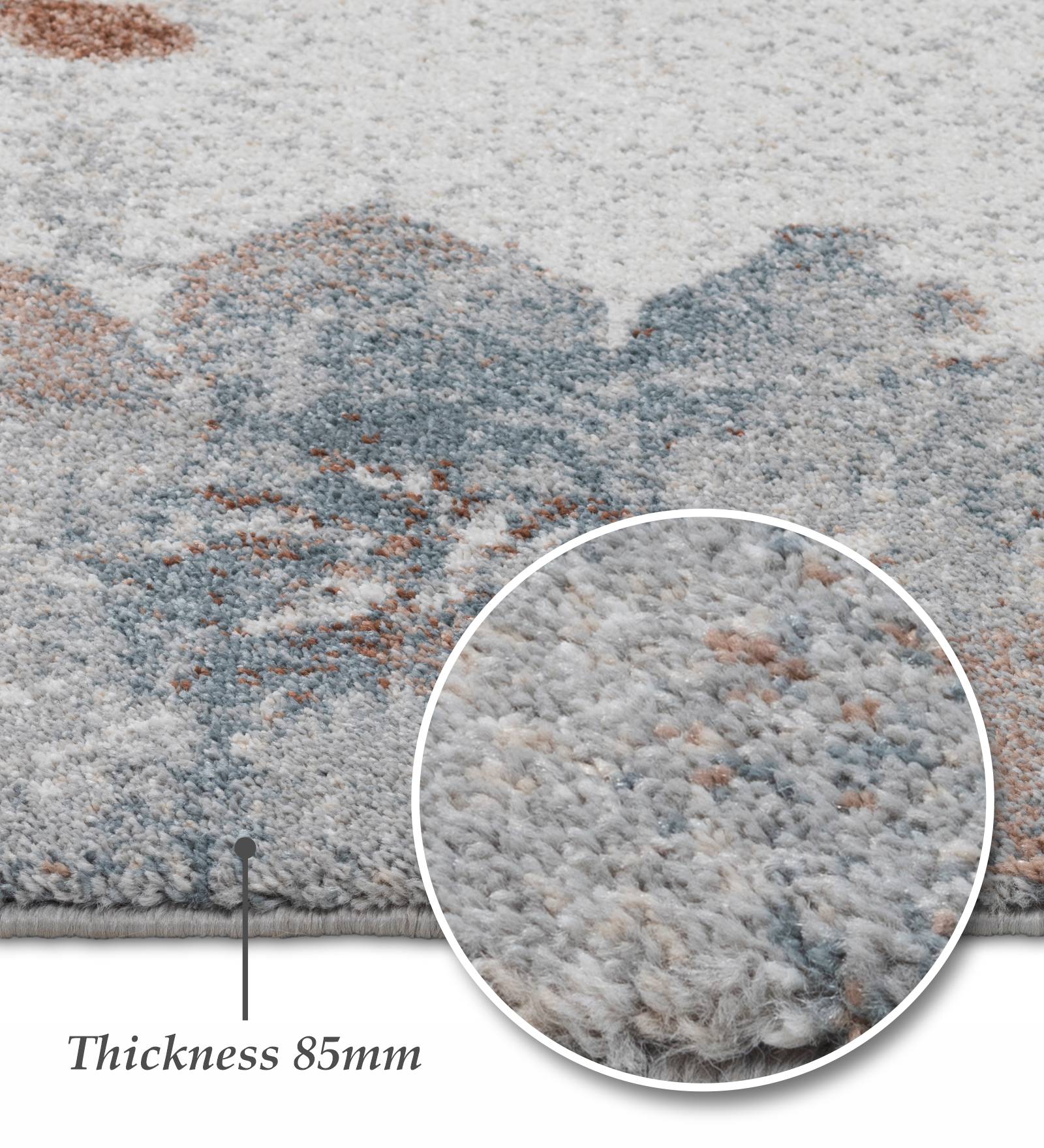 Reverie Floral Machine Made Carpet Beige and Rust