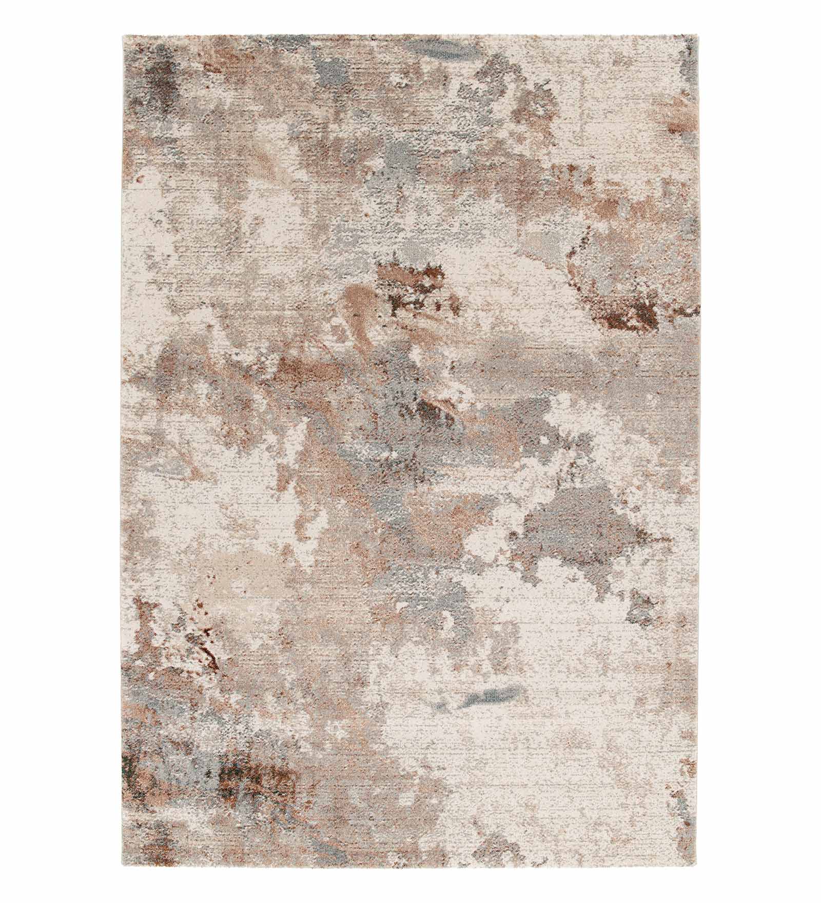 Reverie Abstract Machine Made Carpet Beige and Brown