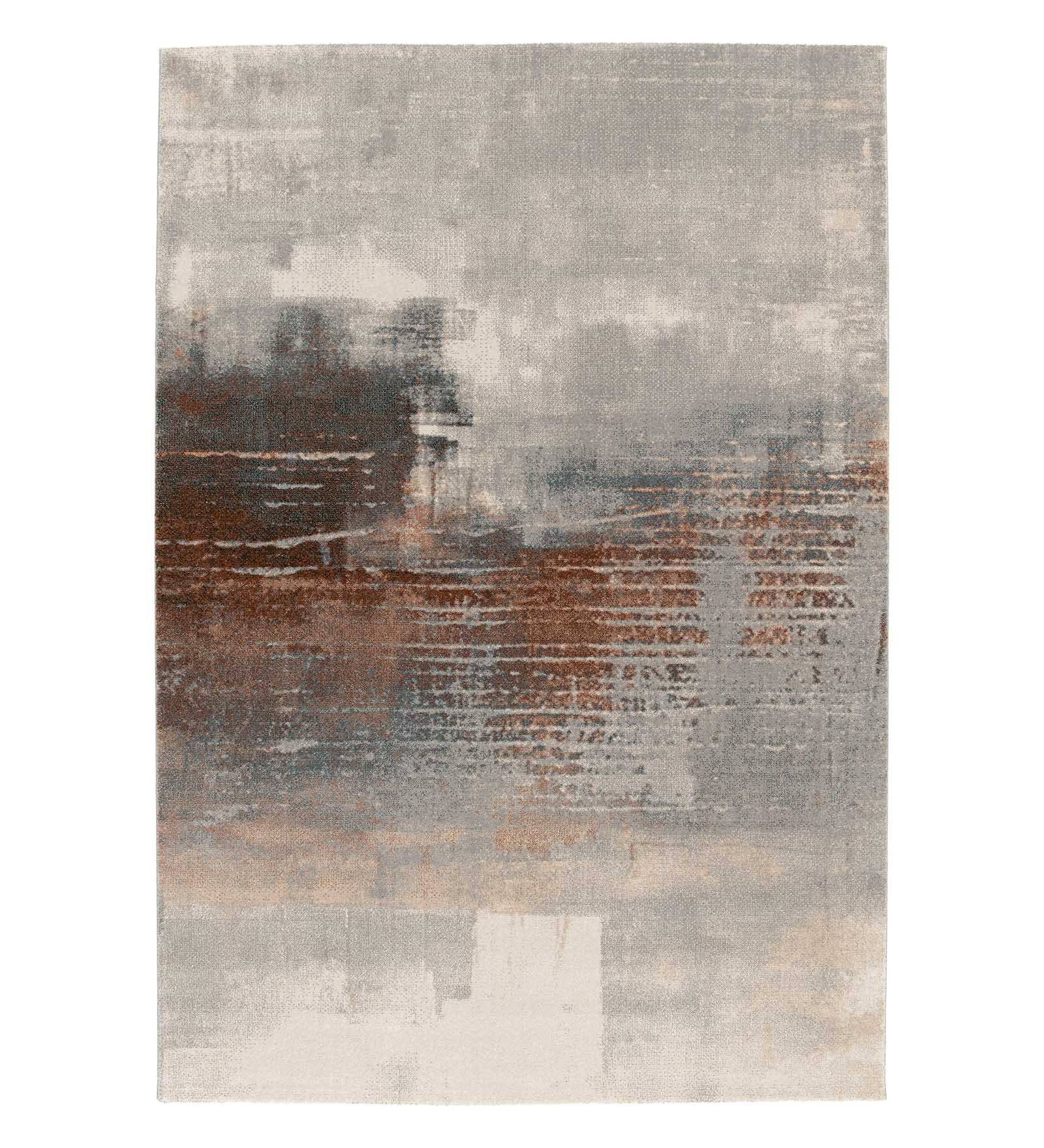 Reverie Abstract Machine Made Carpet Brown and Grey