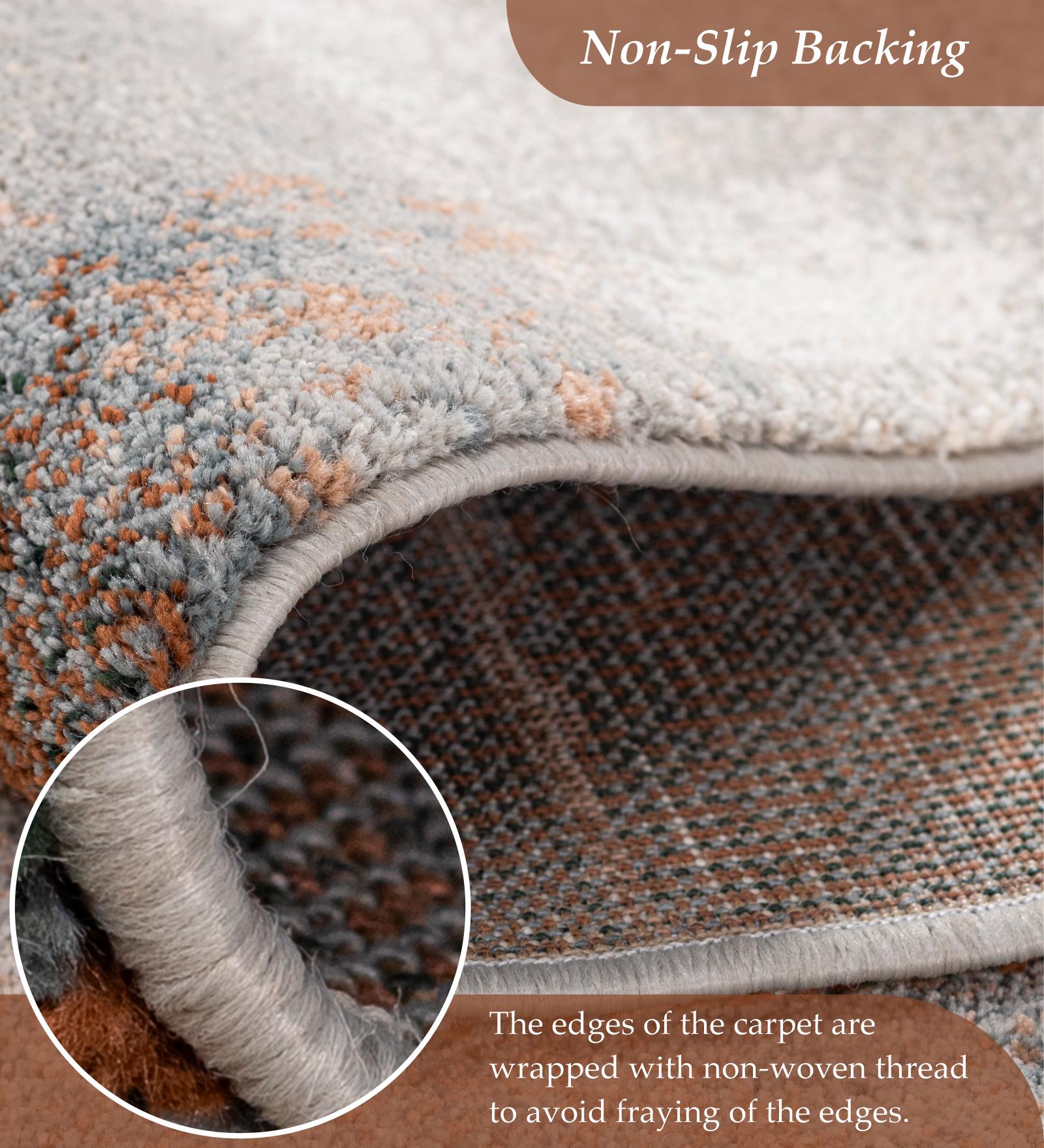 Reverie Abstract Machine Made Carpet Brown and Grey