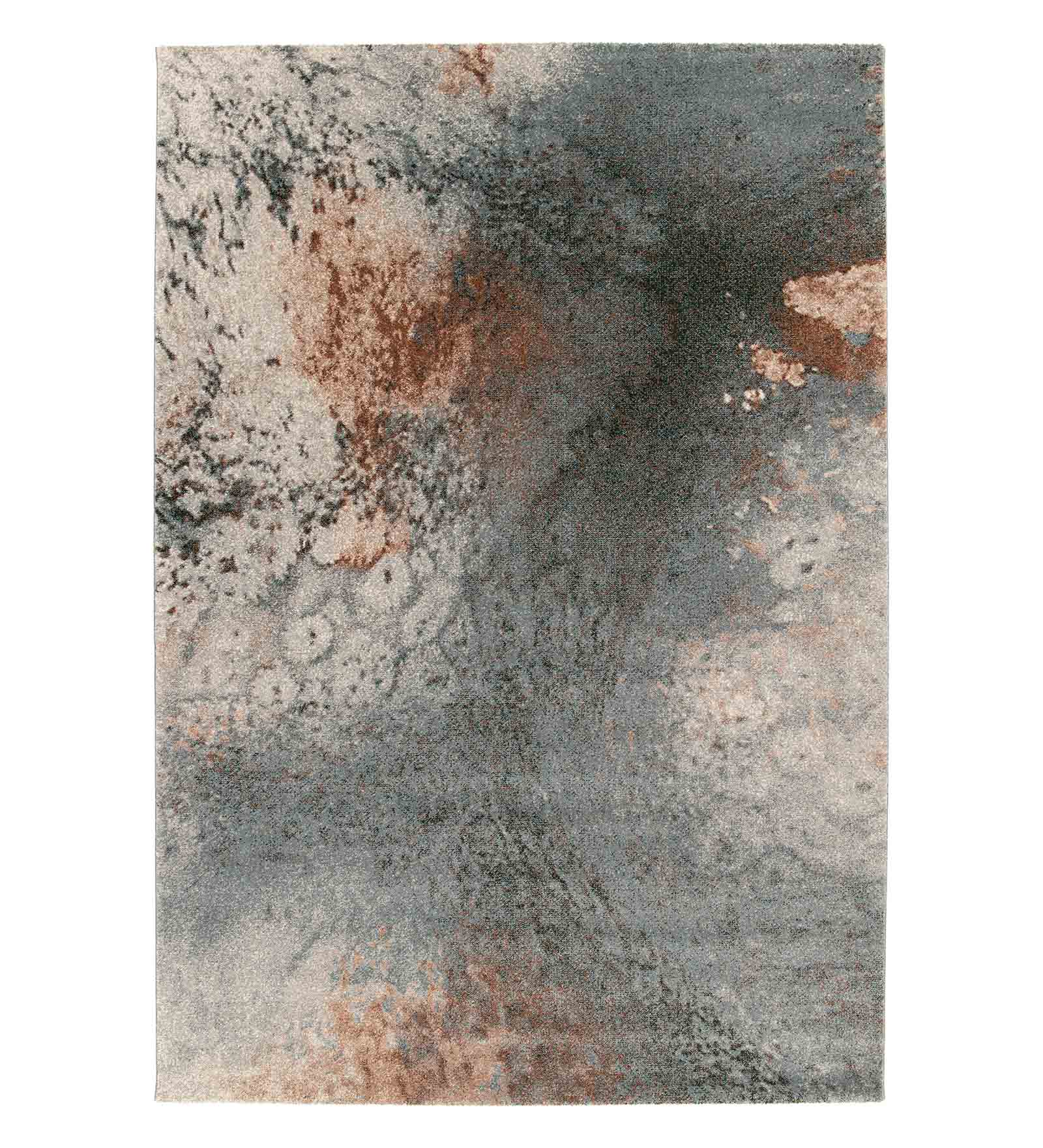 Reverie Abstract Machine Made Carpet Grey and Rust