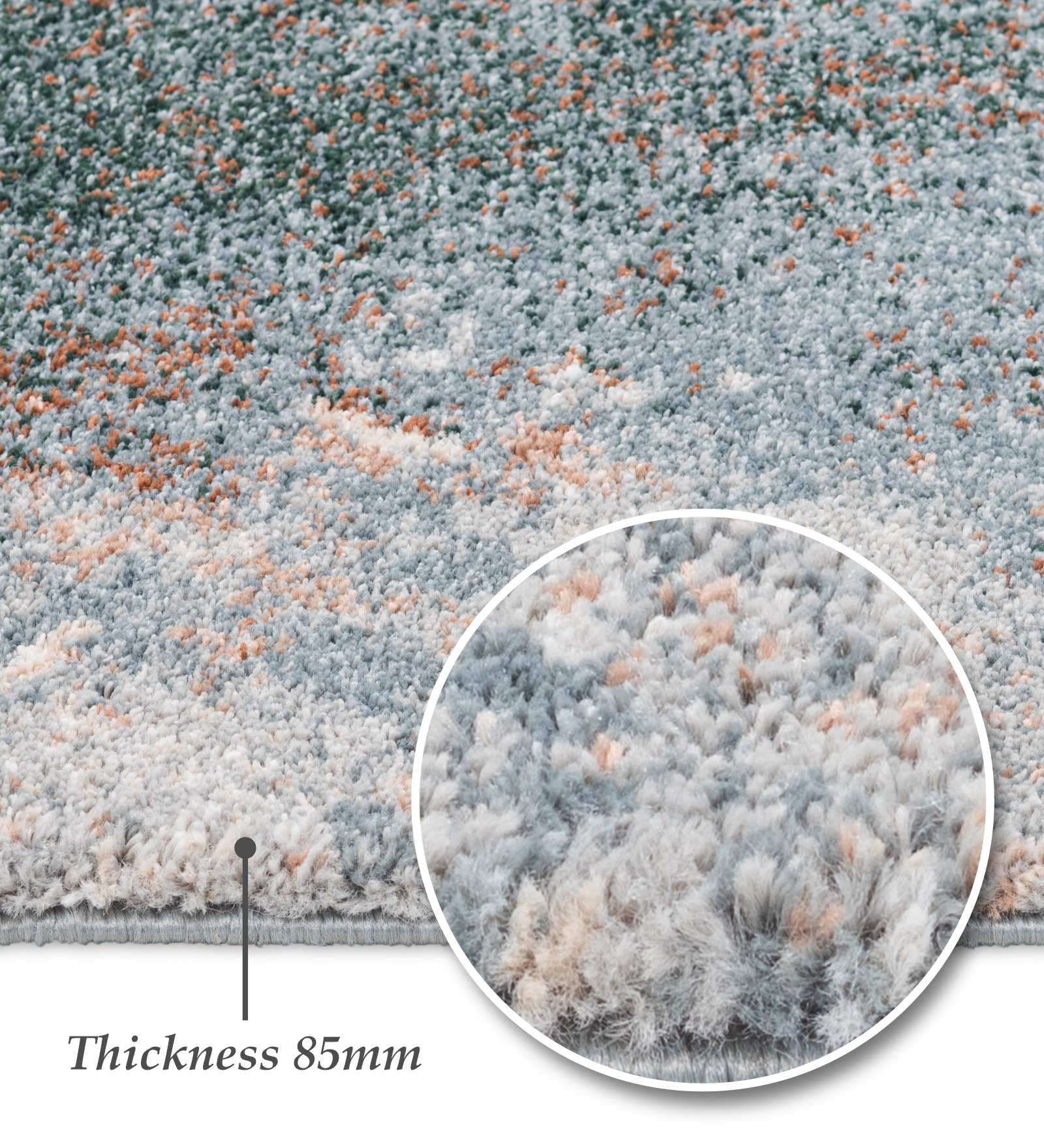 Reverie Abstract Machine Made Carpet Grey and Rust