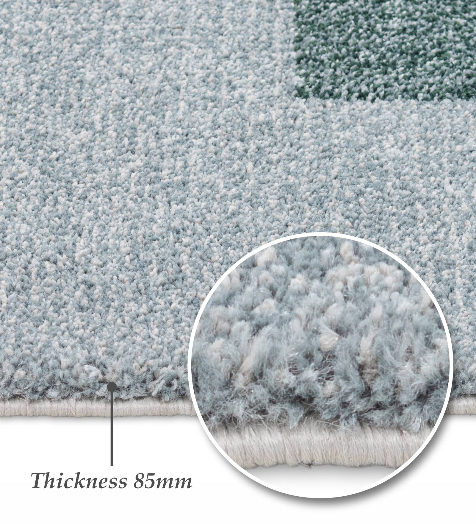 Reverie Geometric Machine Made Carpet Olive and Beige