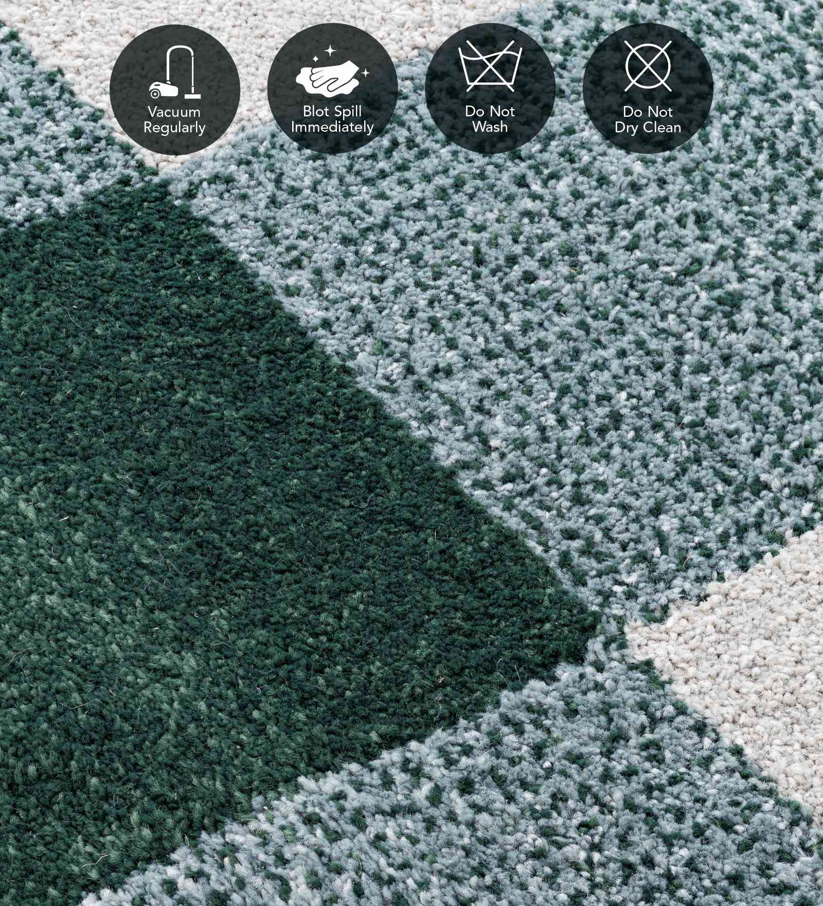 Reverie Geometric Machine Made Carpet Olive and Beige