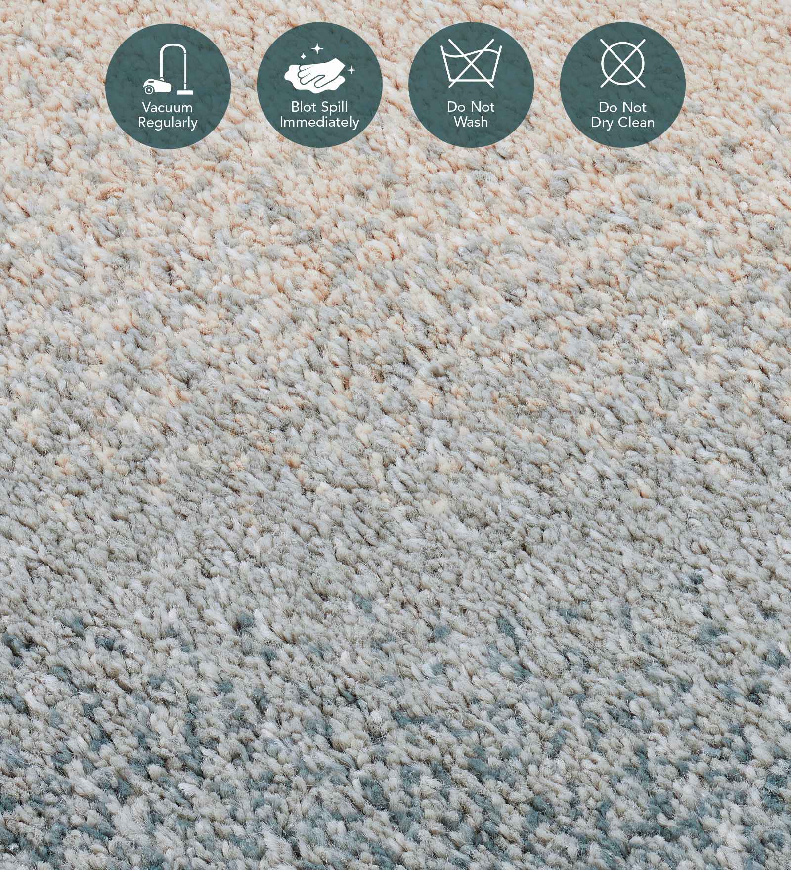 Reverie Abstract Machine Made Carpet Beige and Blue