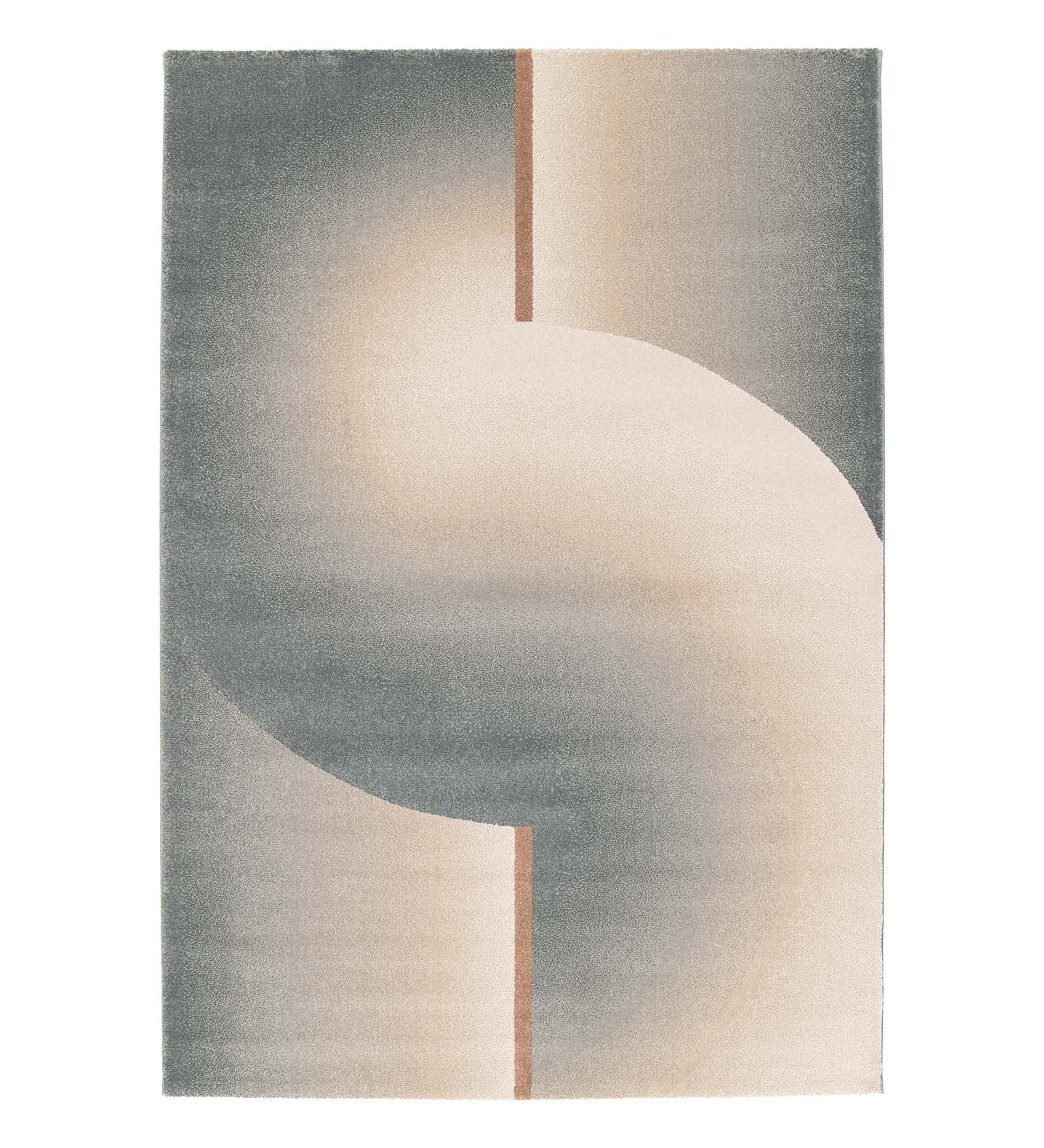 Reverie Abstract Machine Made Carpet Beige and Blue