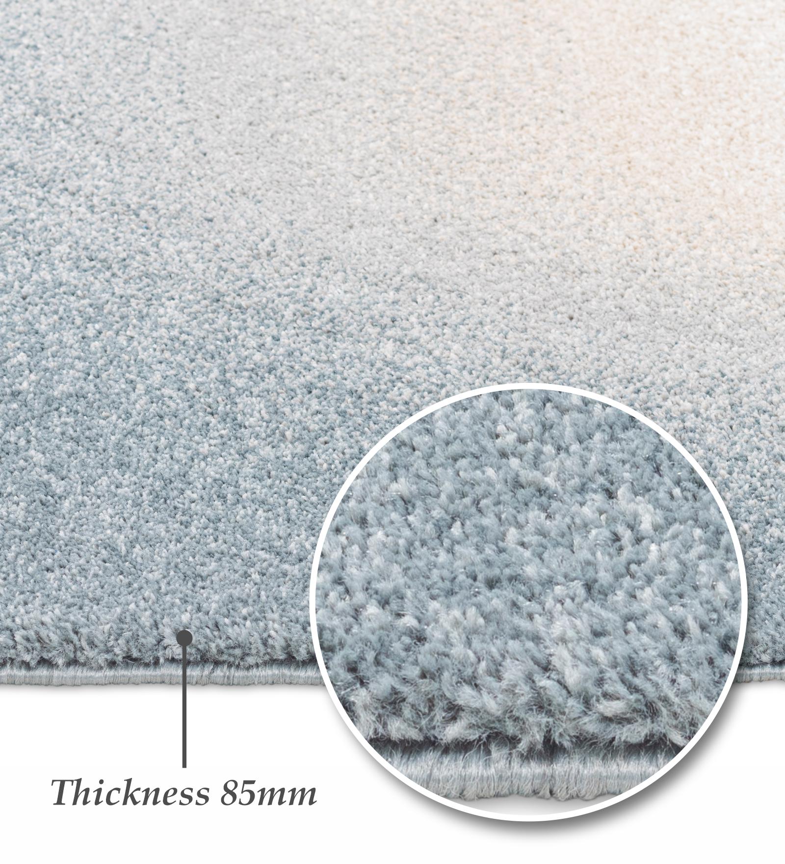 Reverie Abstract Machine Made Carpet Beige and Blue