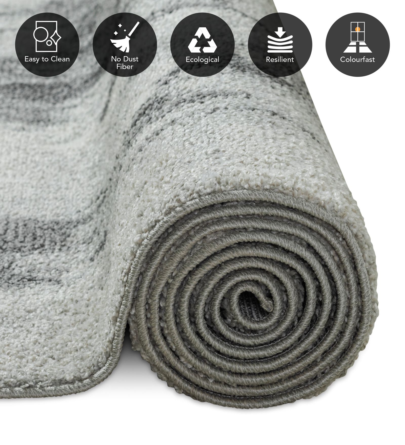 Pine Polyester Abstract Runner Grey