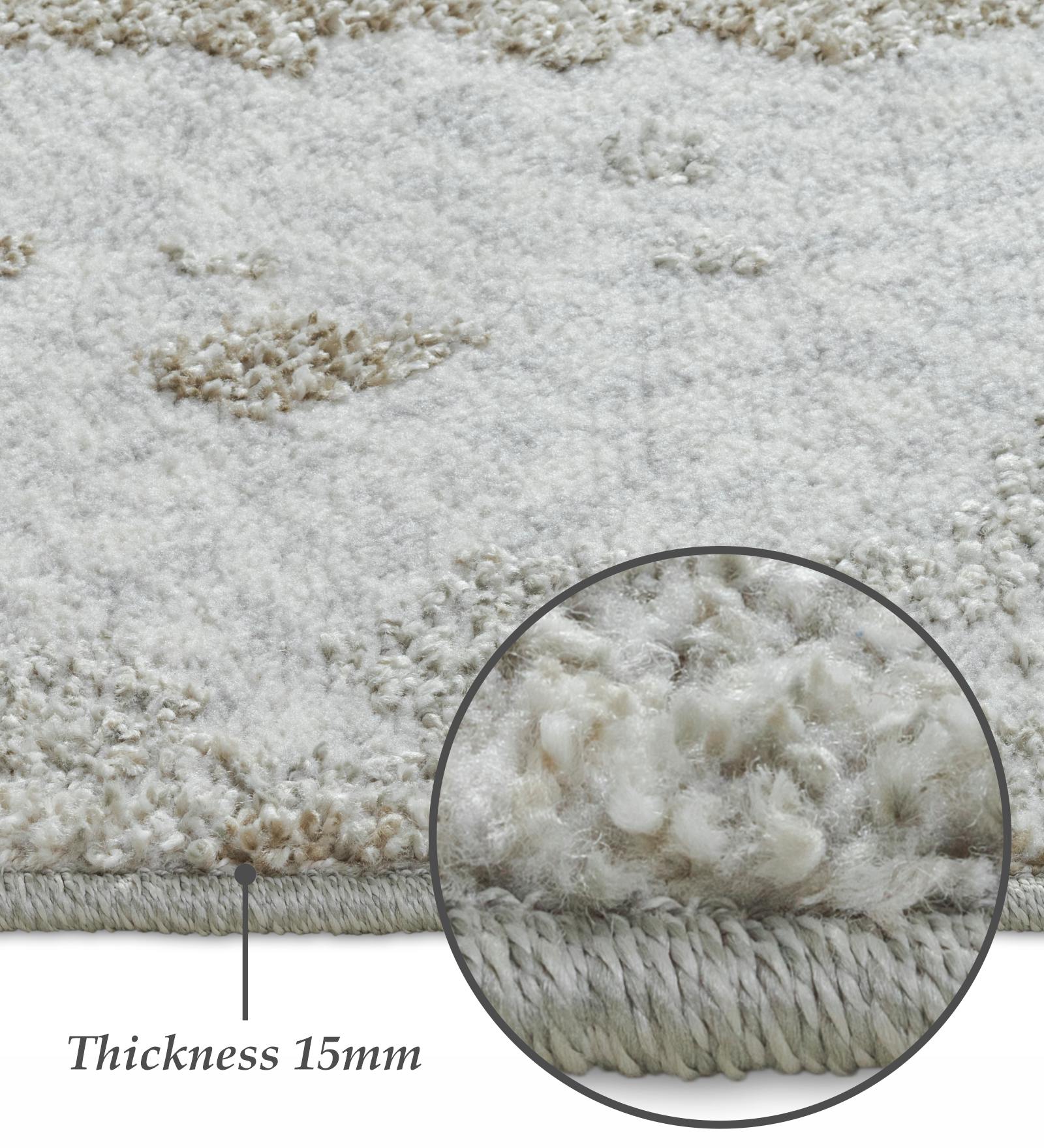 Pine Polyester Abstract Carpet Cream