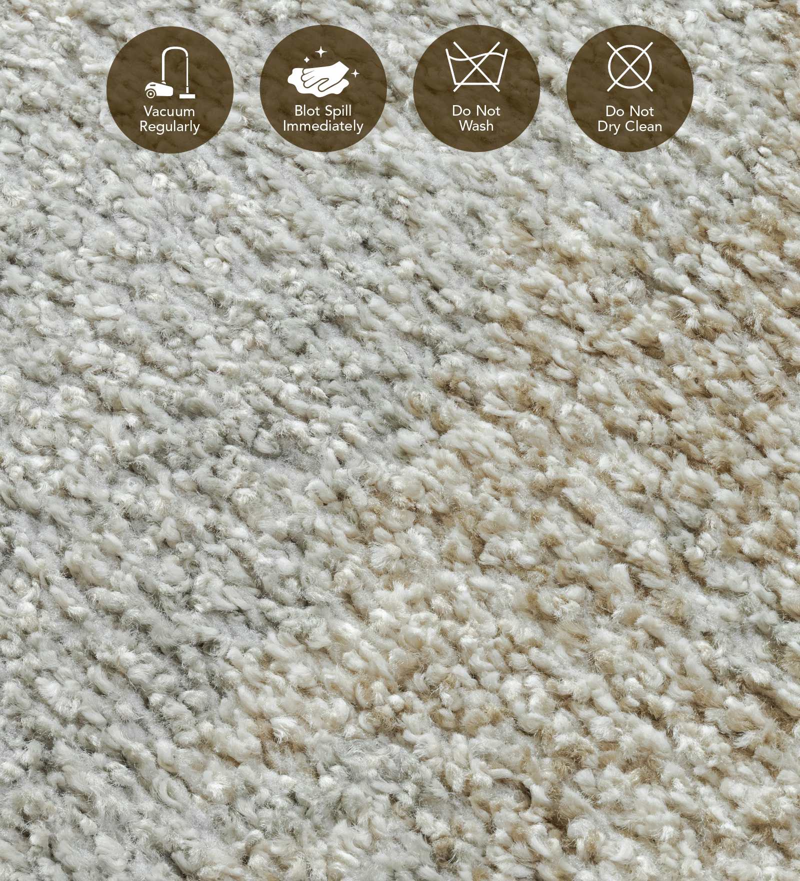 Pine Polyester Abstract Carpet Cream