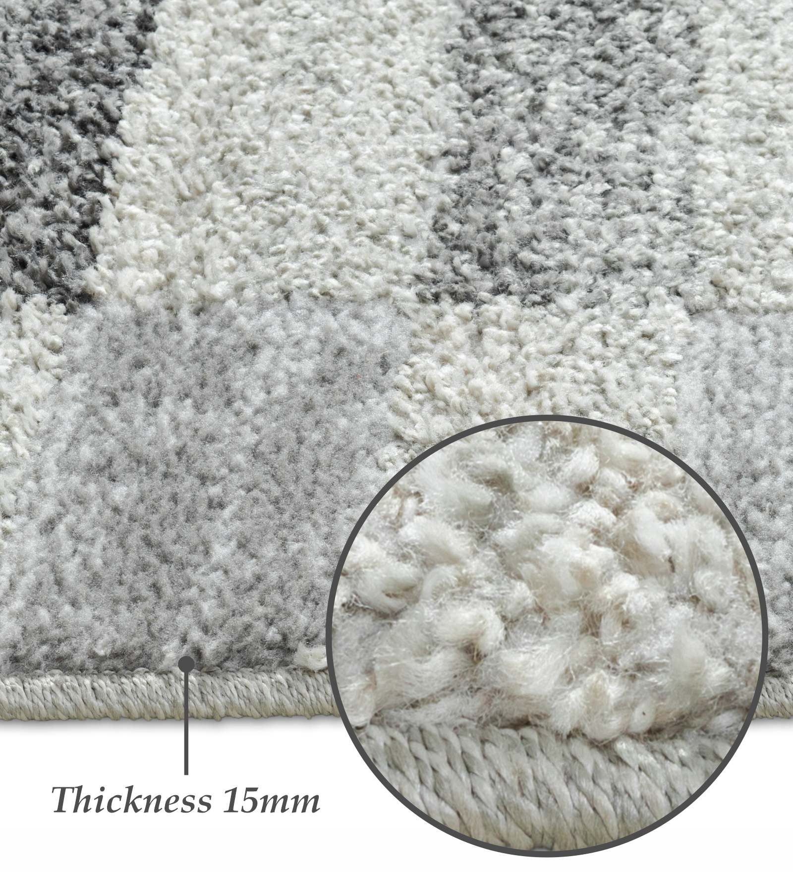 Pine Polyester Abstract Carpet Grey