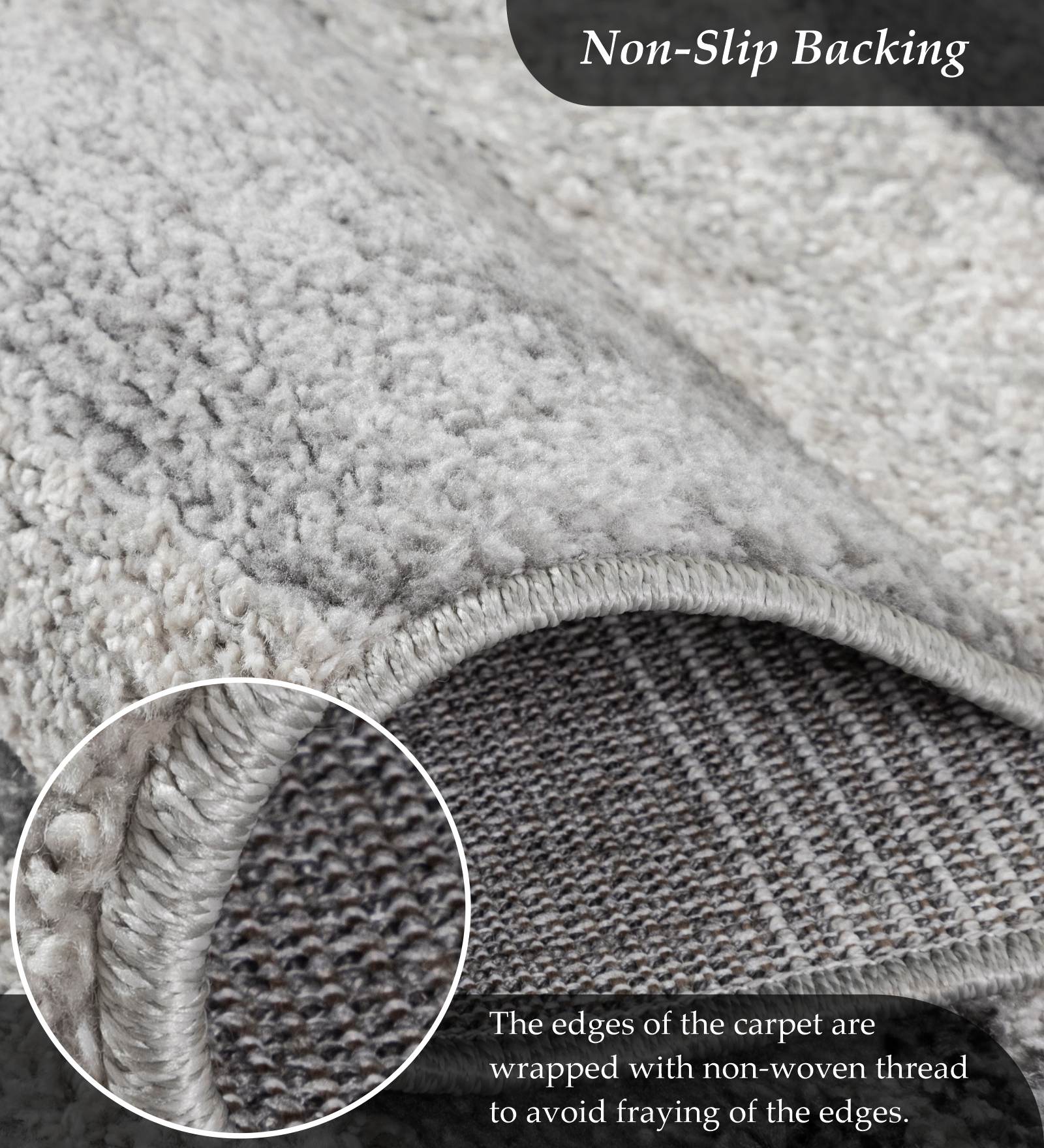 Pine Polyester Abstract Carpet Grey