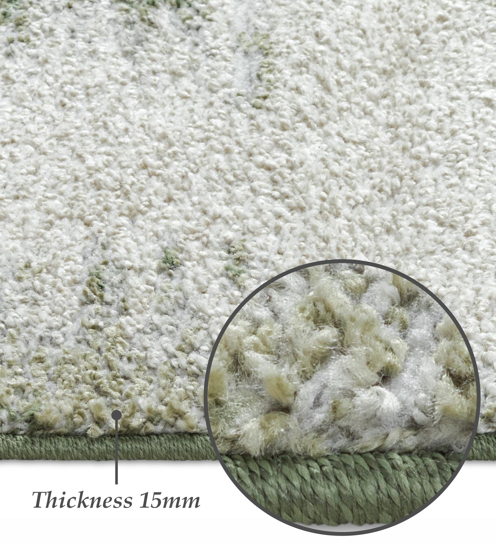 Pine Polyester Abstract Carpet Green