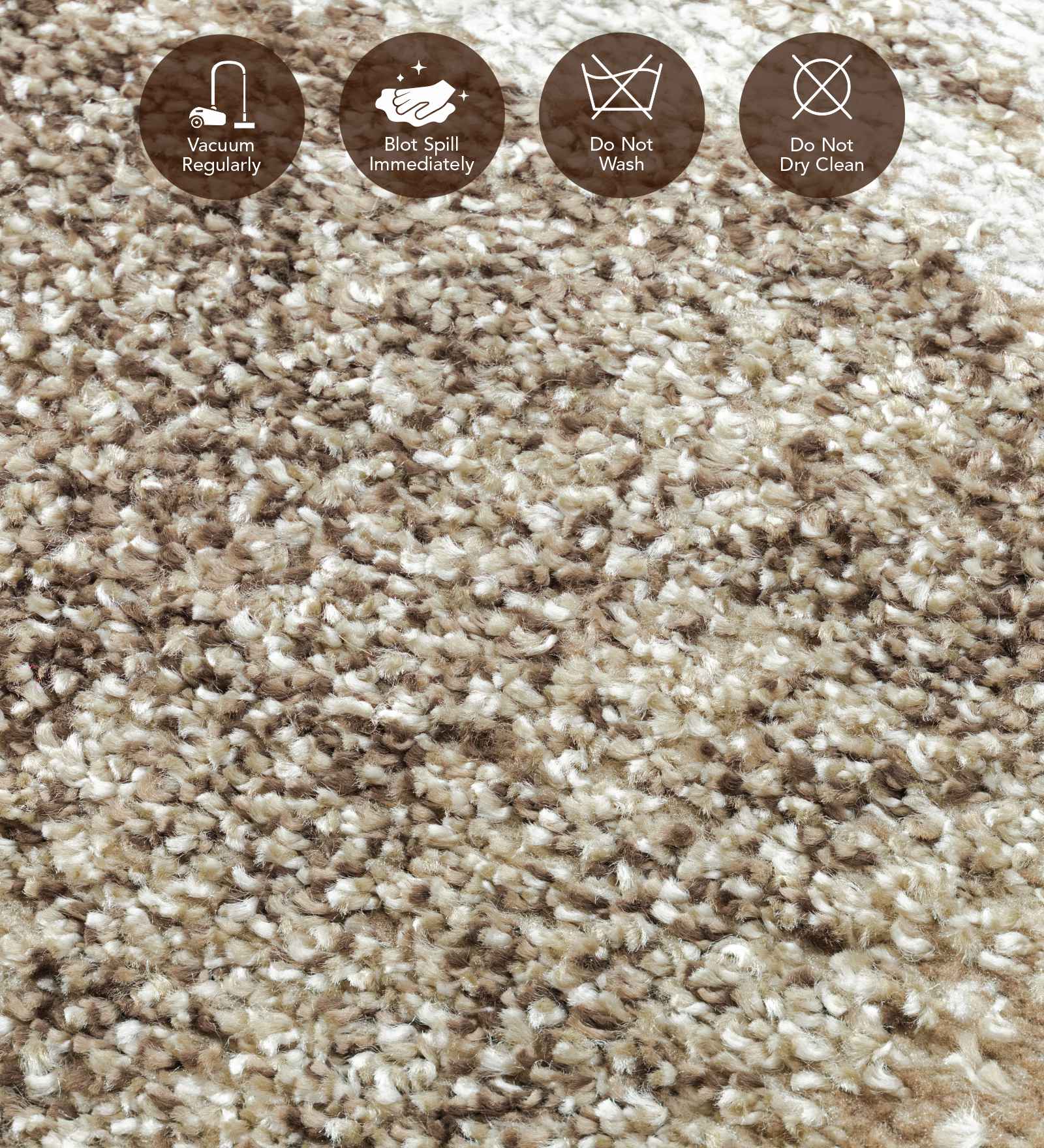 Pine Polyester Abstract Carpet Beige
