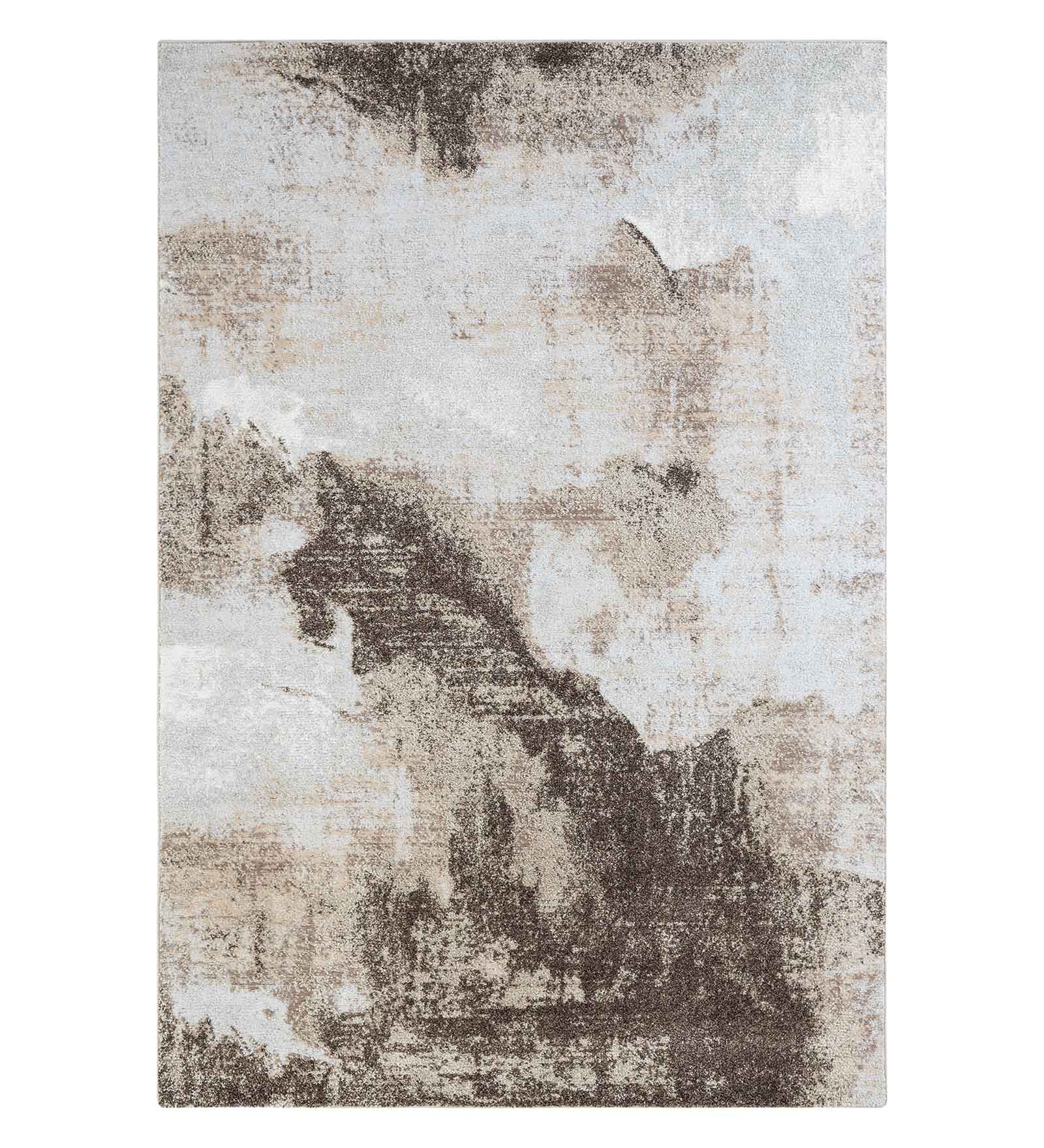 Pine Polyester Abstract Carpet Beige