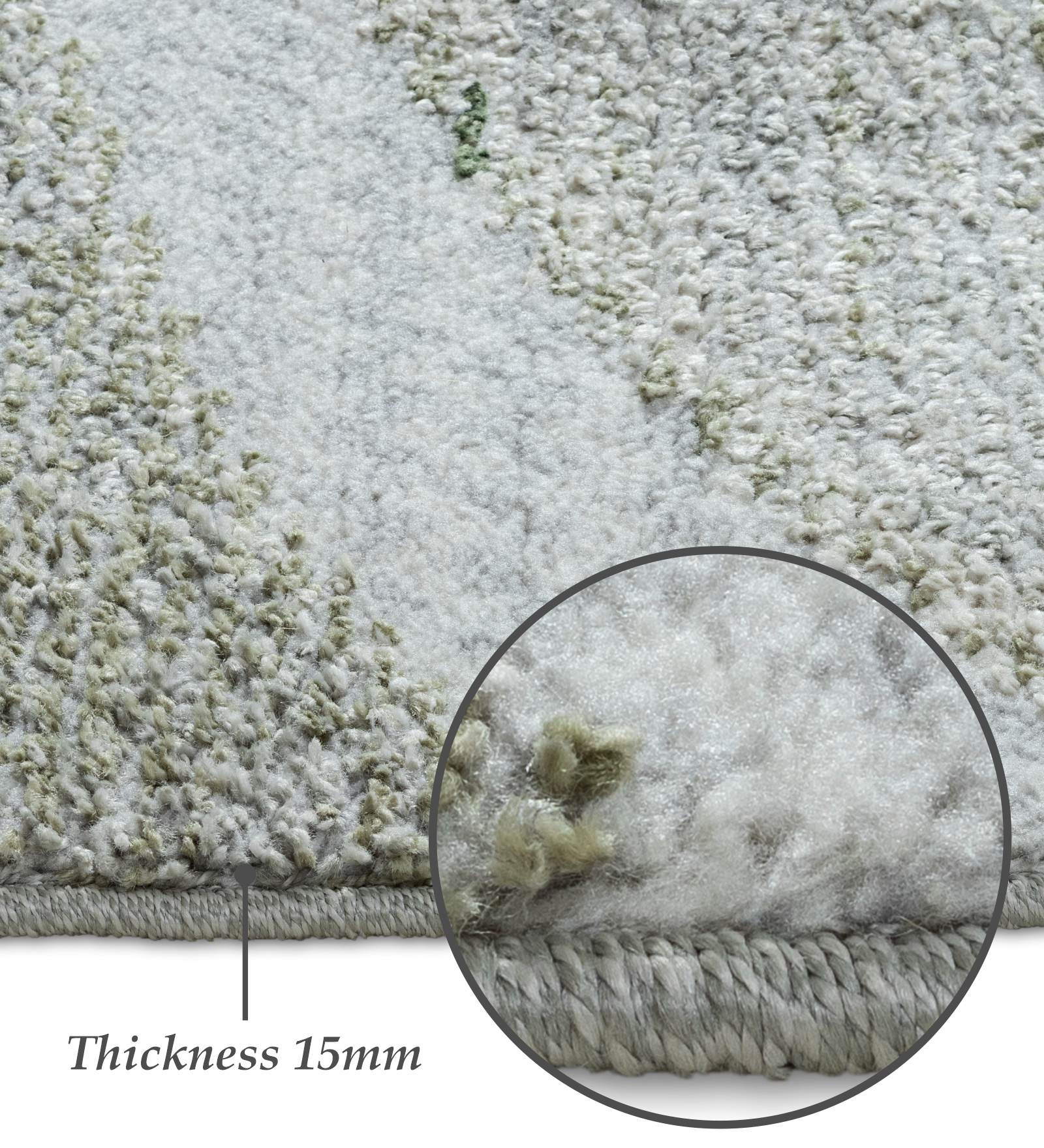 Pine Polyester Abstract Carpet Cream