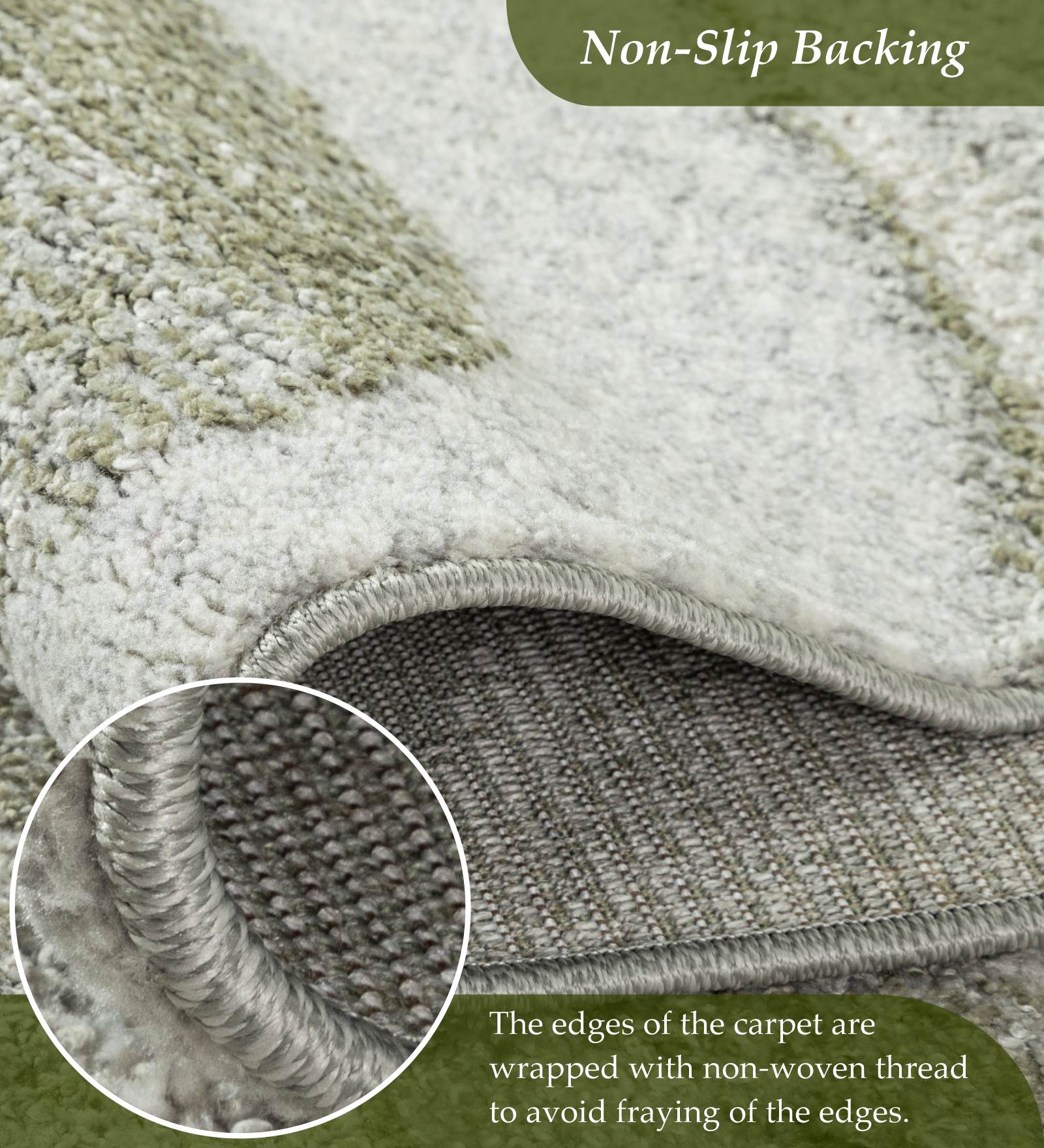 Pine Polyester Abstract Carpet Cream