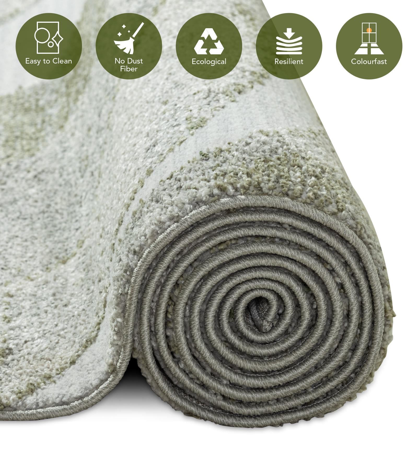 Pine Polyester Abstract Carpet Cream