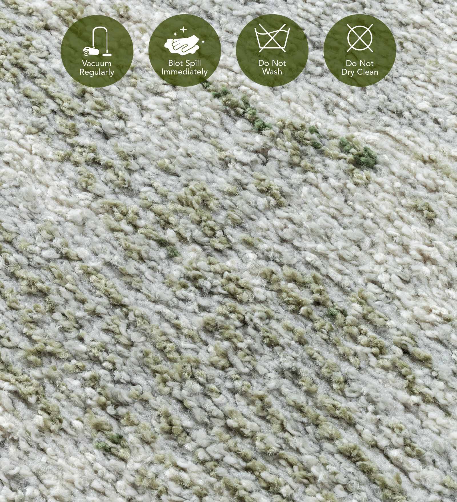 Pine Polyester Abstract Carpet Cream