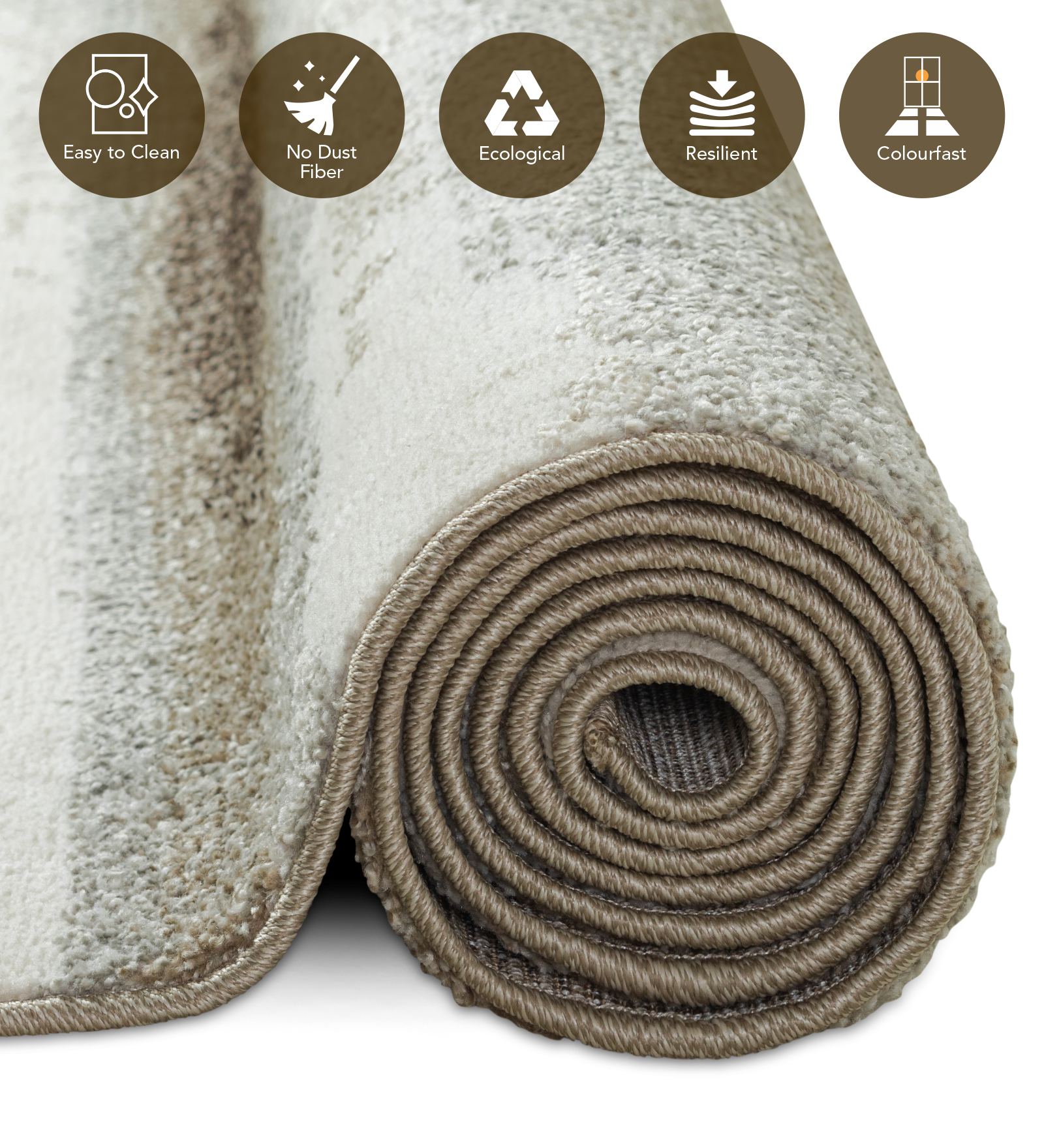 Pine Polyester Abstract Carpet Grey