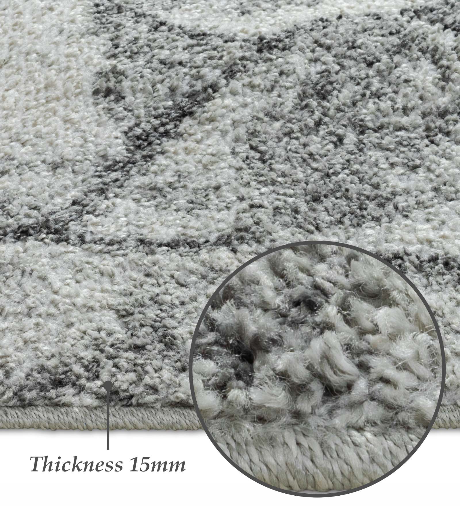 Pine Polyester Abstract Carpet Grey