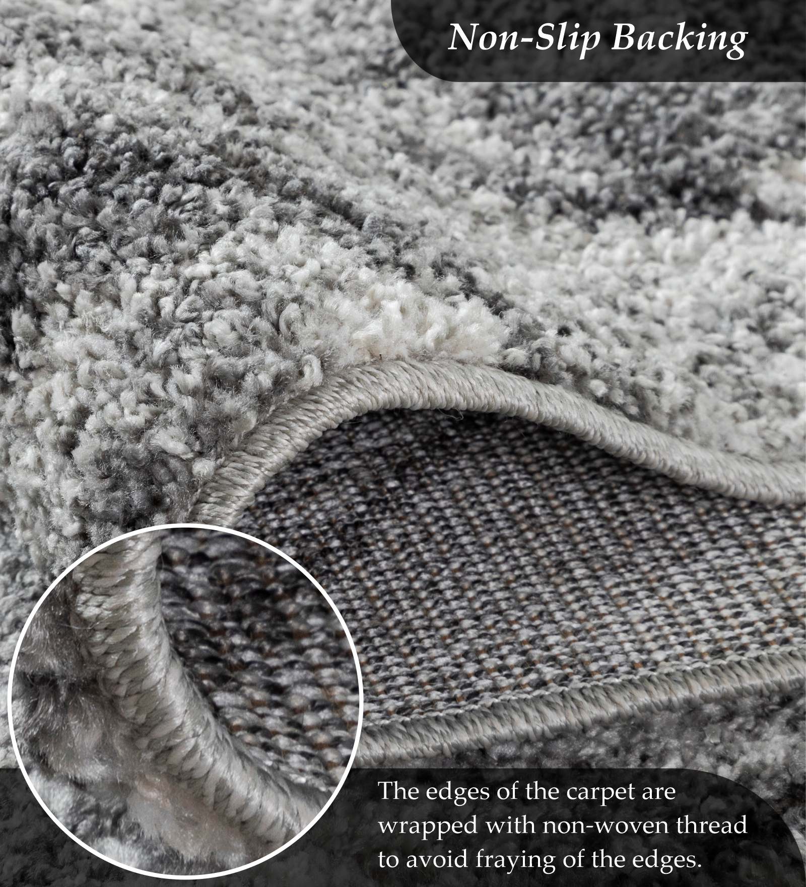 Pine Polyester Abstract Carpet Grey