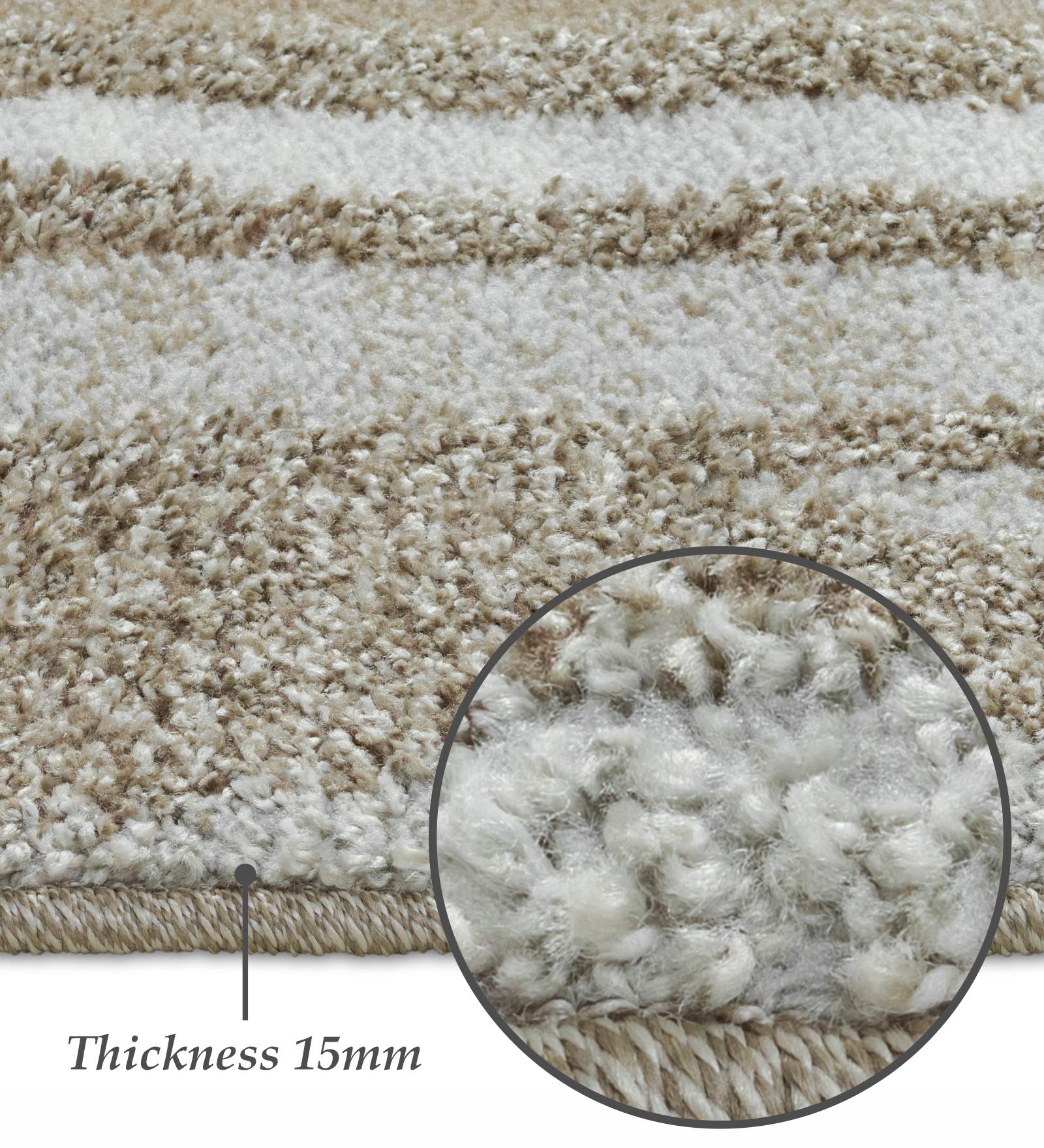 Pine Polyester Abstract Carpet Beige