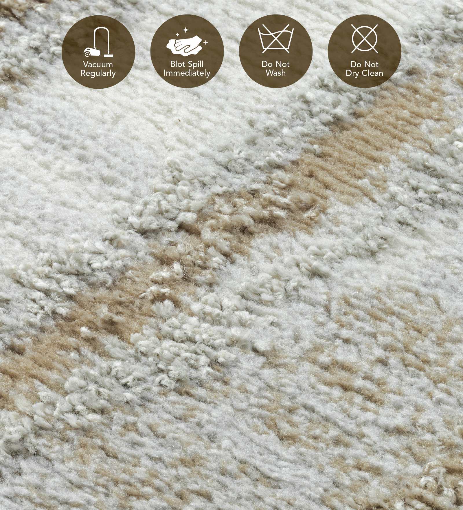 Pine Polyester Abstract Carpet Beige