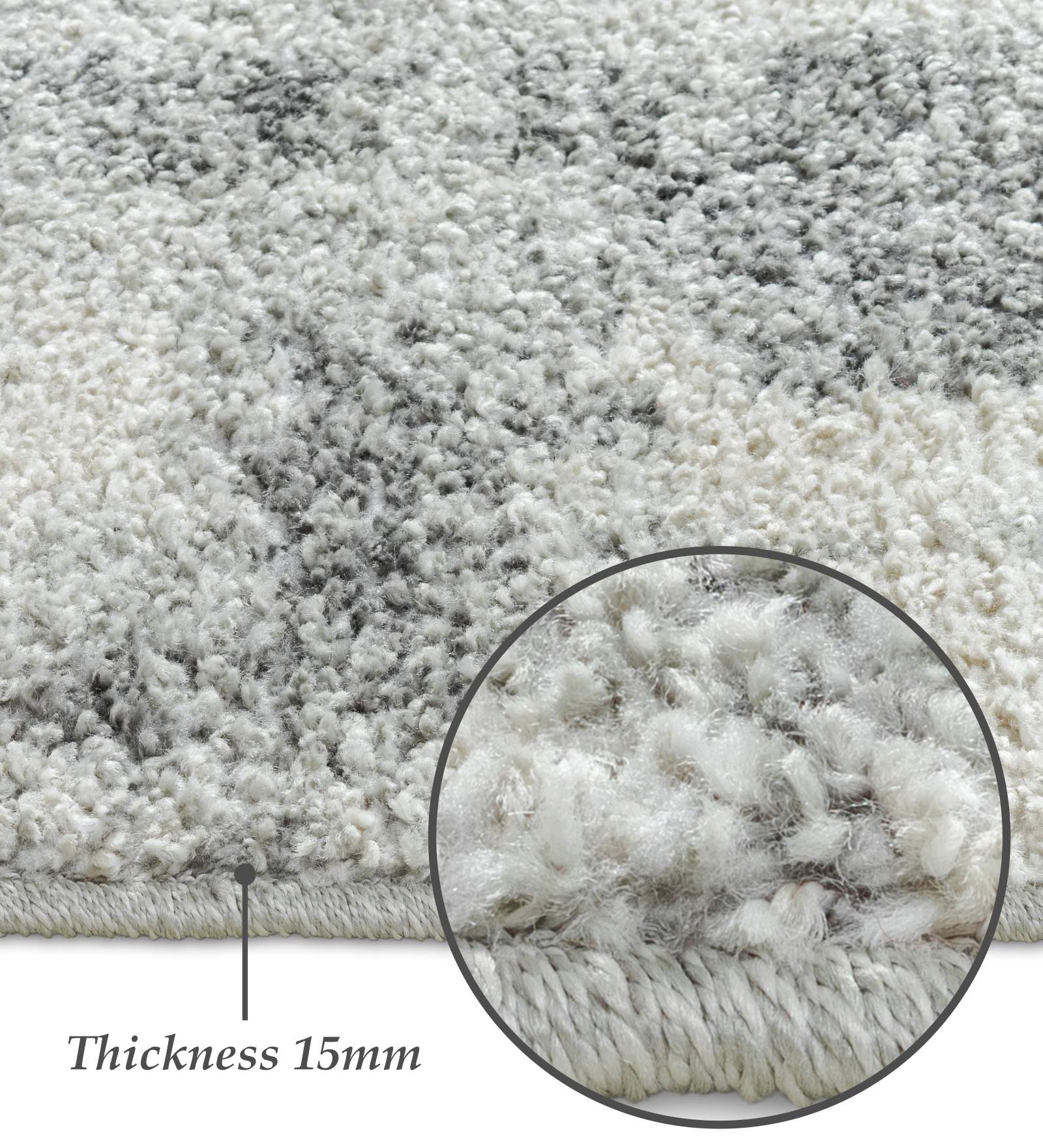 Pine Polyester Abstract Carpet Grey