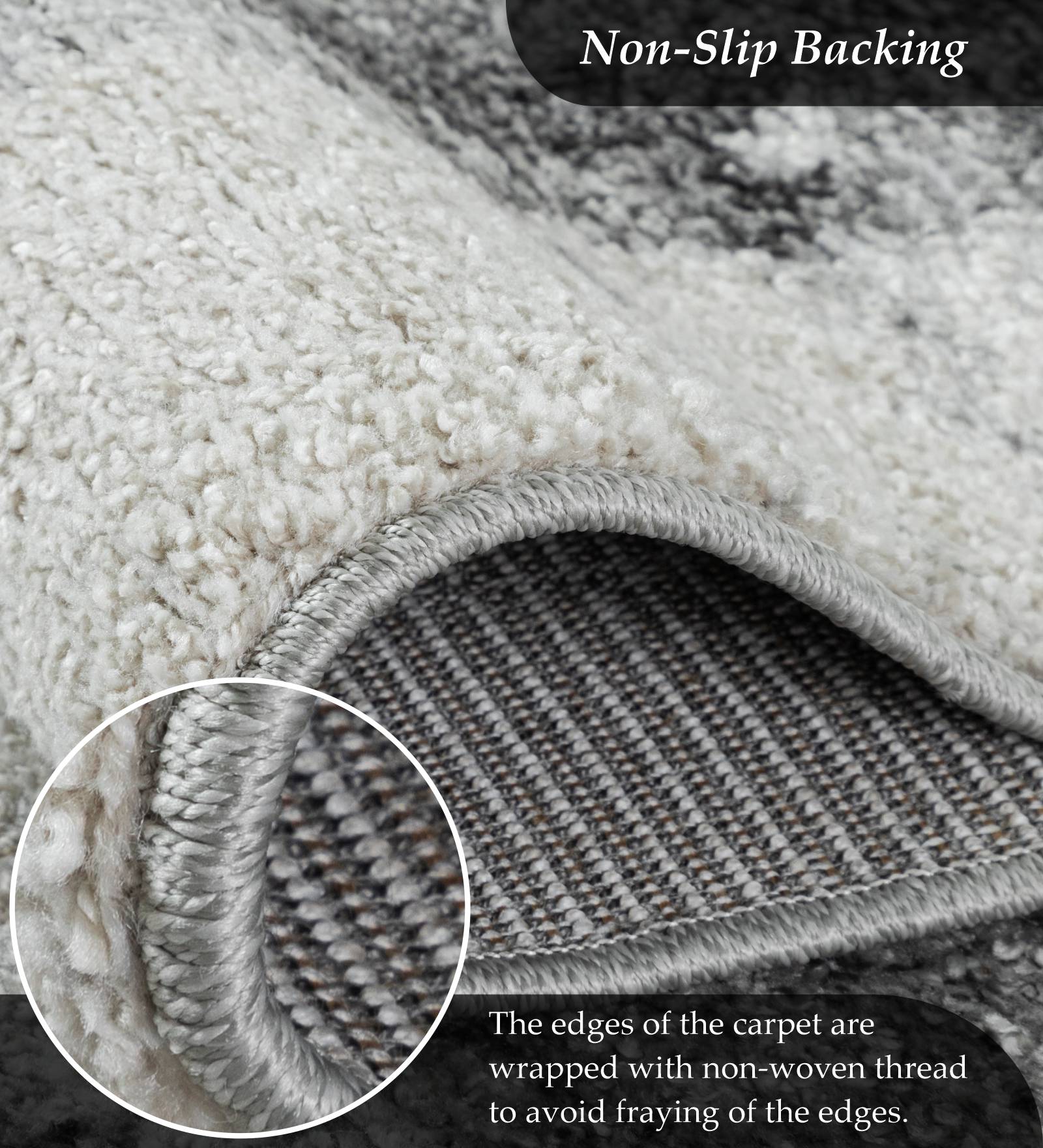 Pine Polyester Abstract Carpet Grey