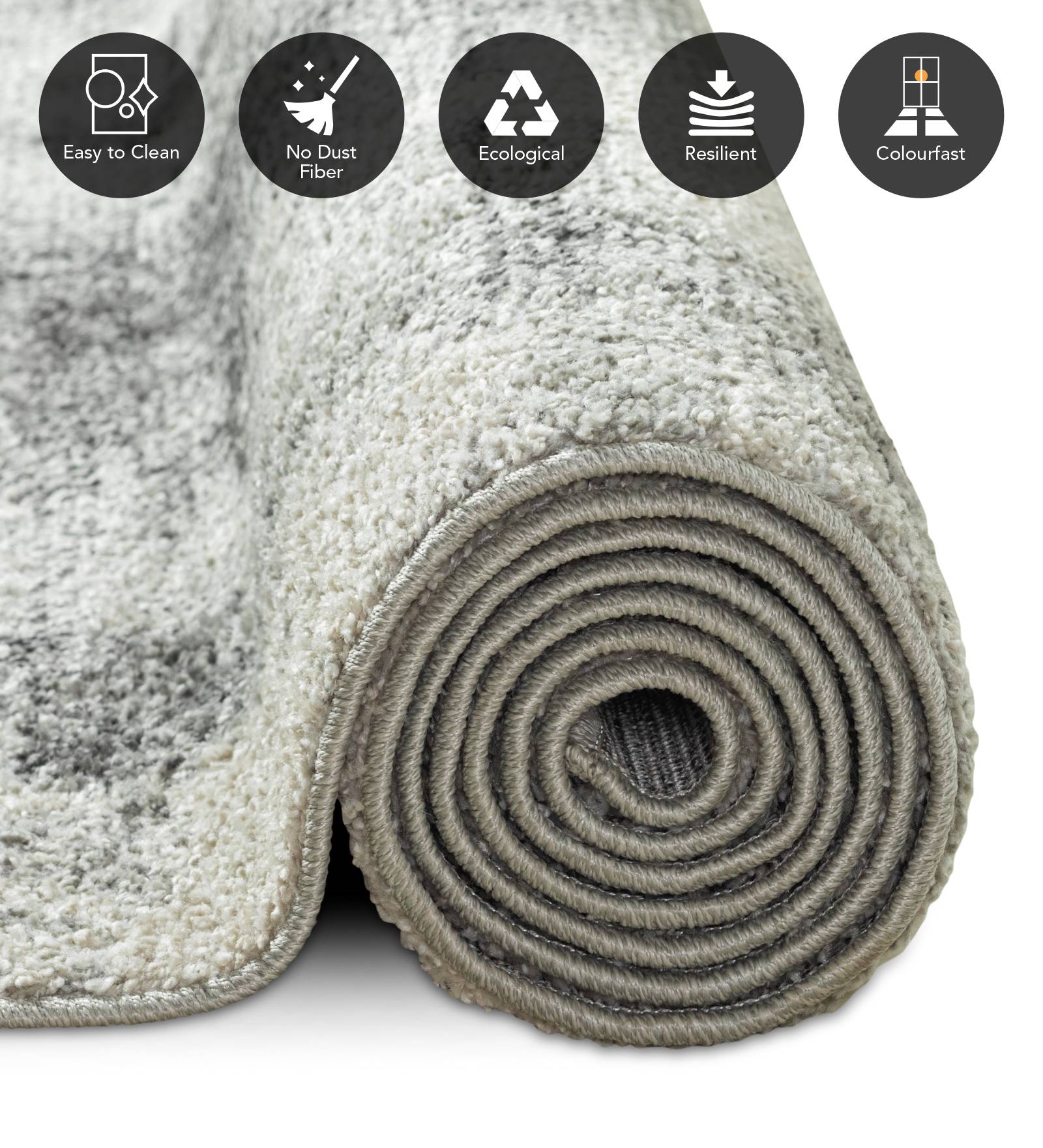 Pine Polyester Abstract Carpet Grey