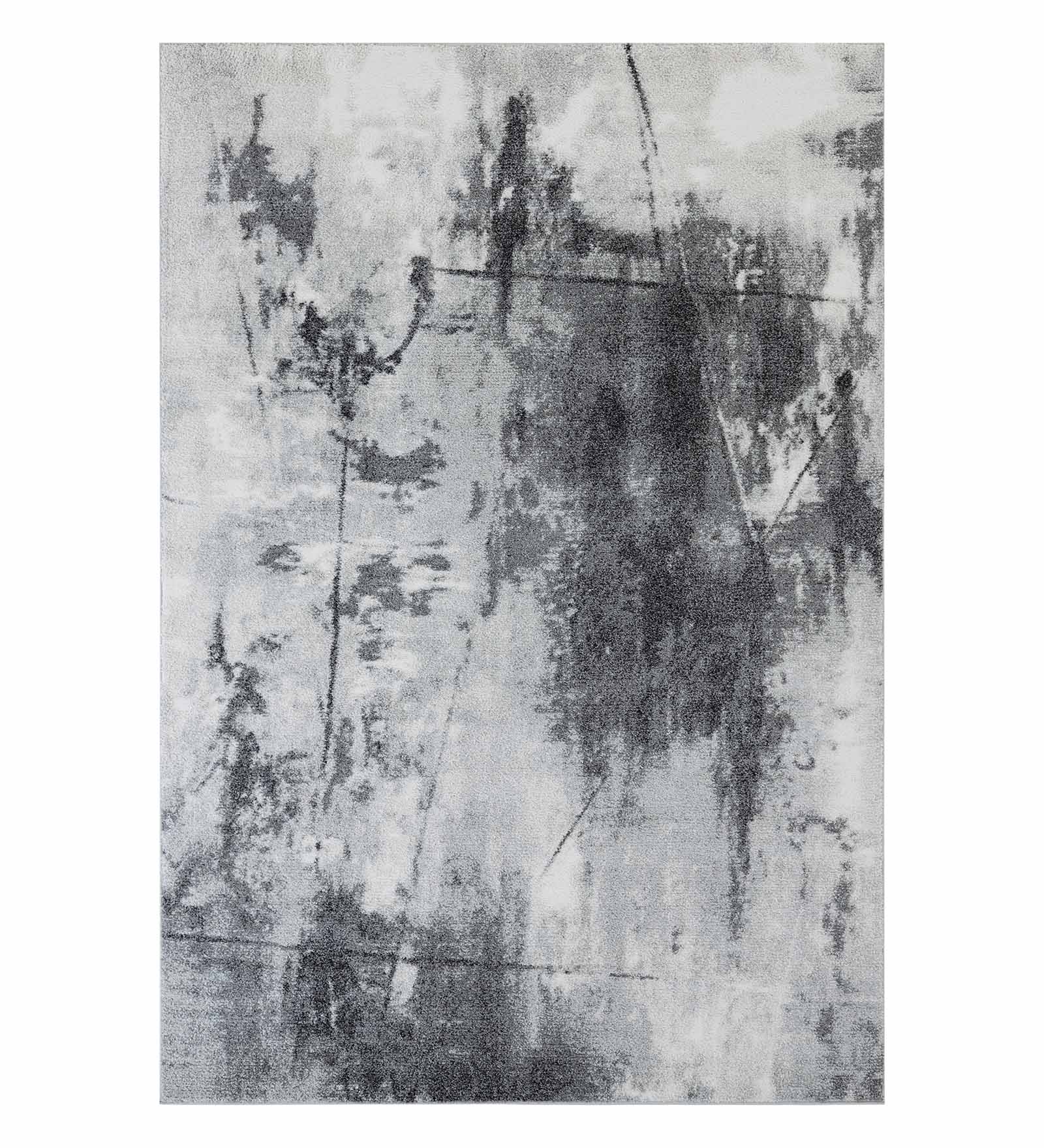 Pine Polyester Abstract Carpet Grey