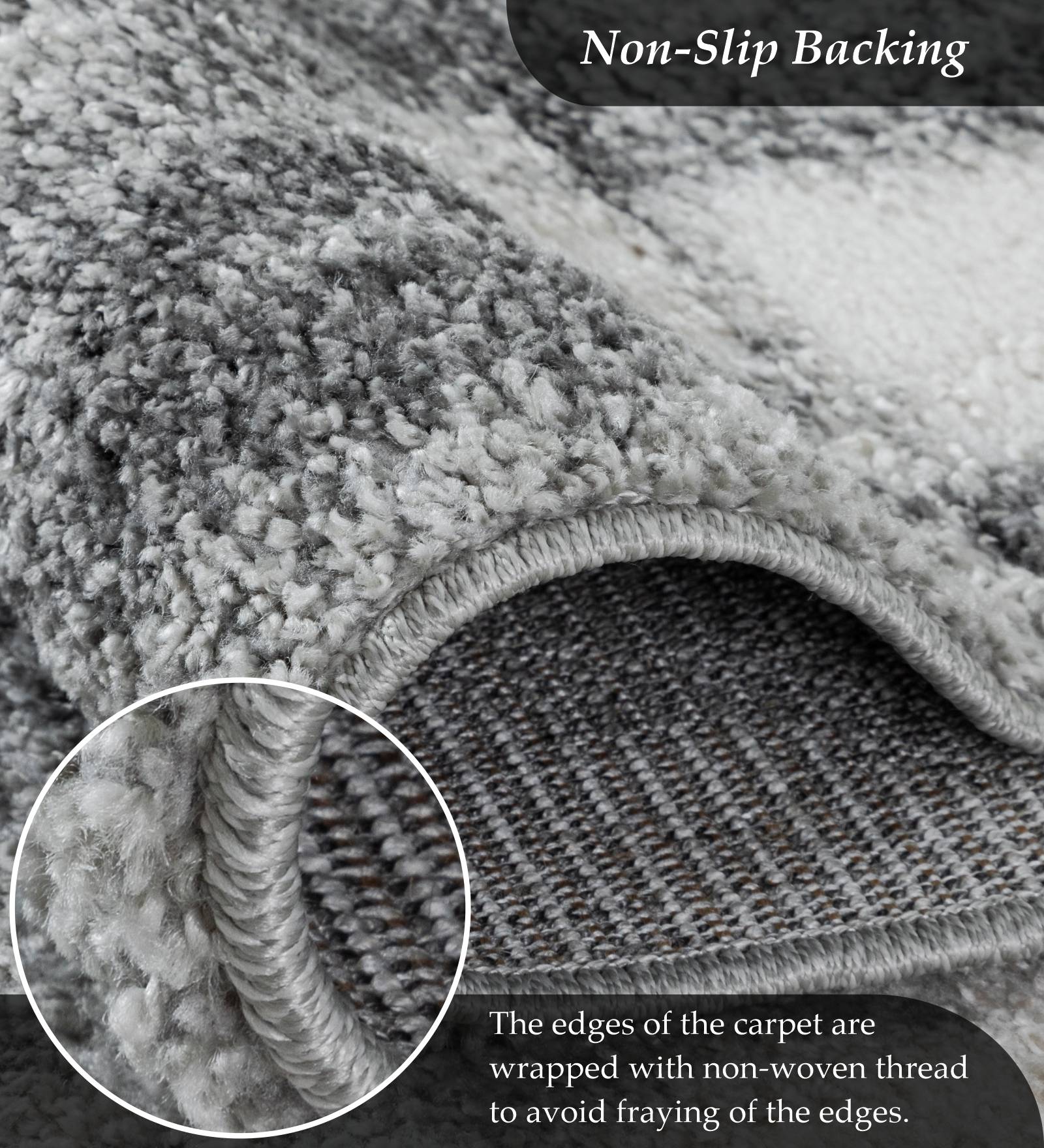 Pine Polyester Abstract Carpet Grey