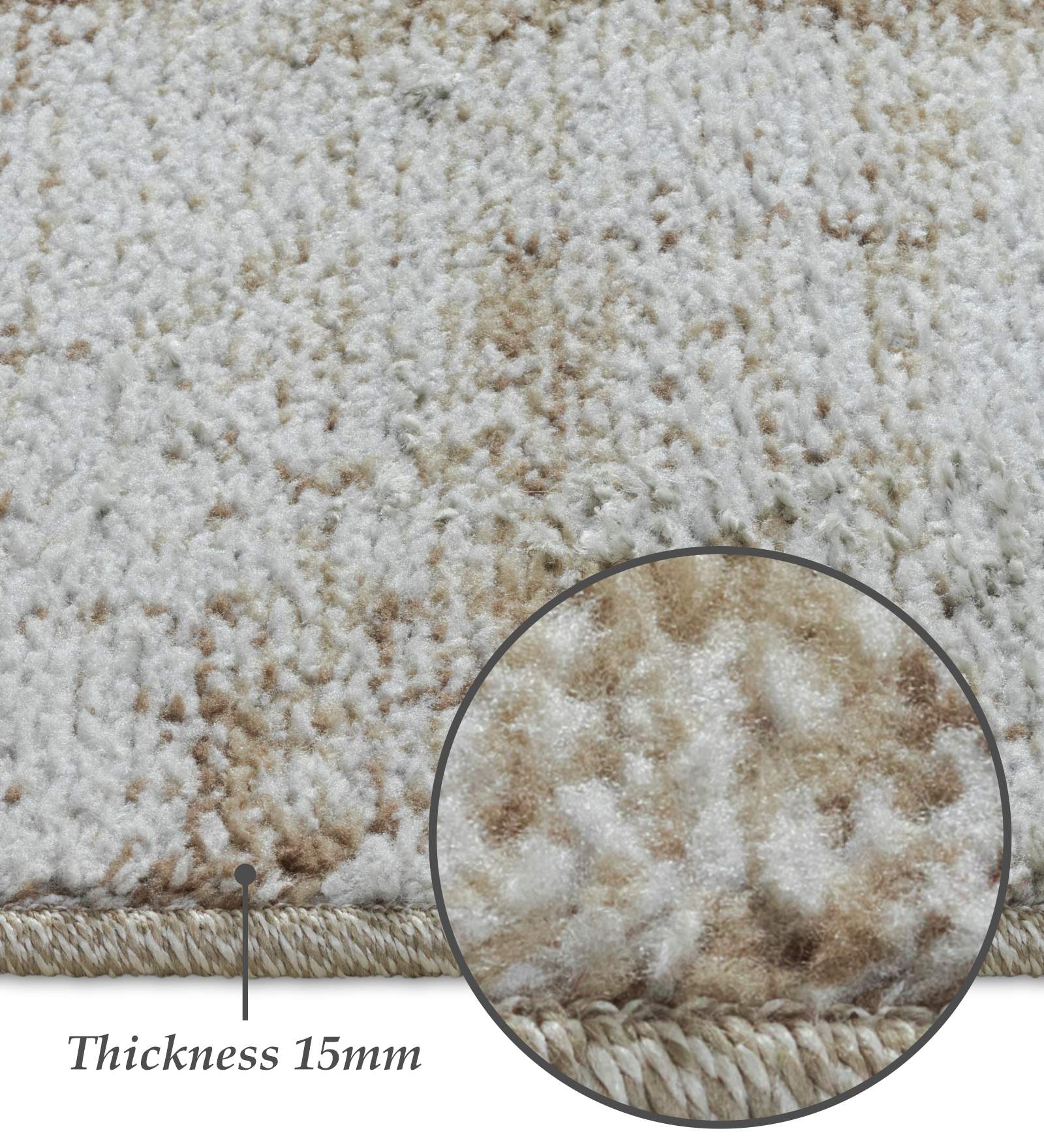 Pine Polyester Abstract Carpet Beige