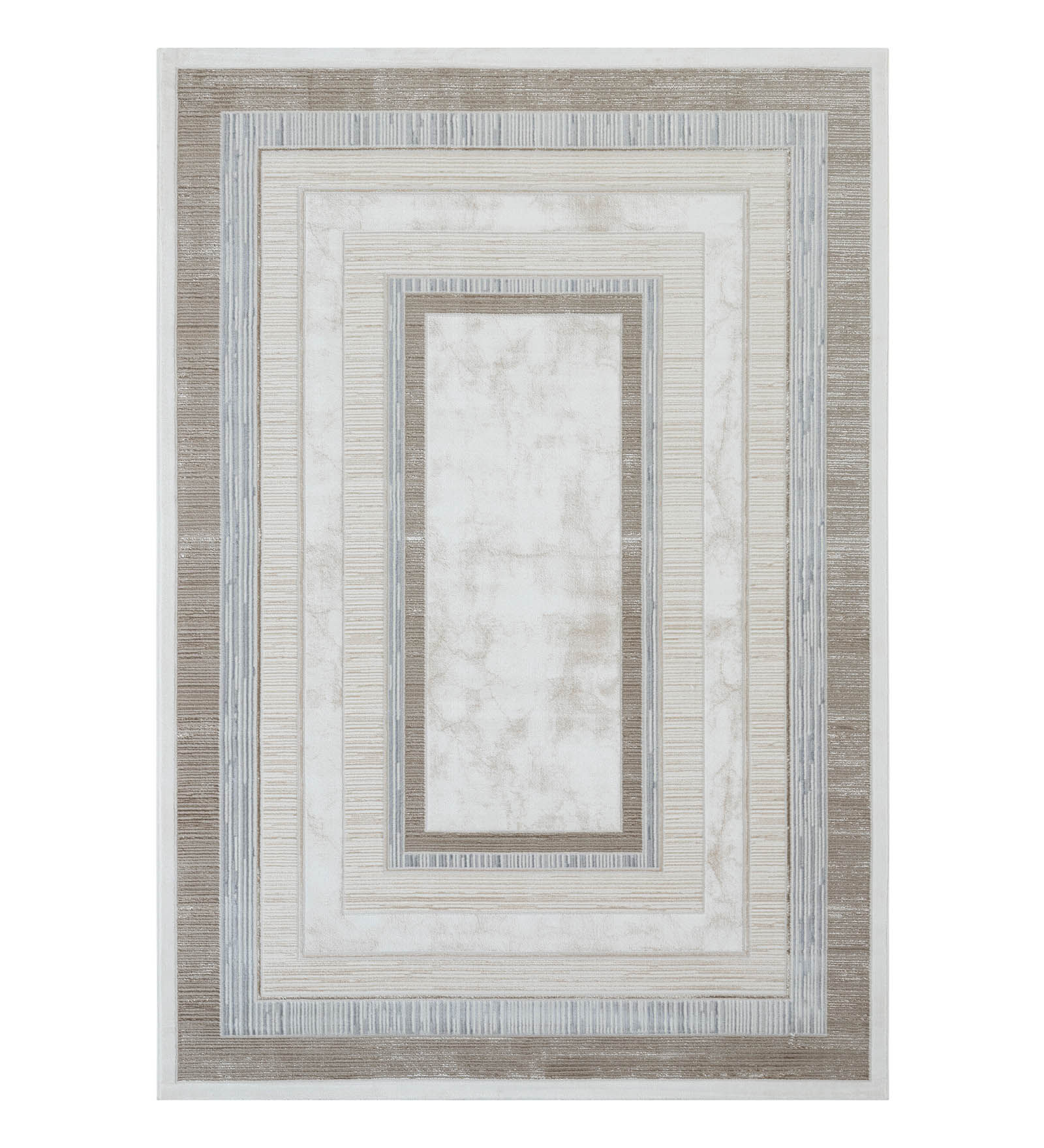Cuba Polyester Geometric Runner Beige