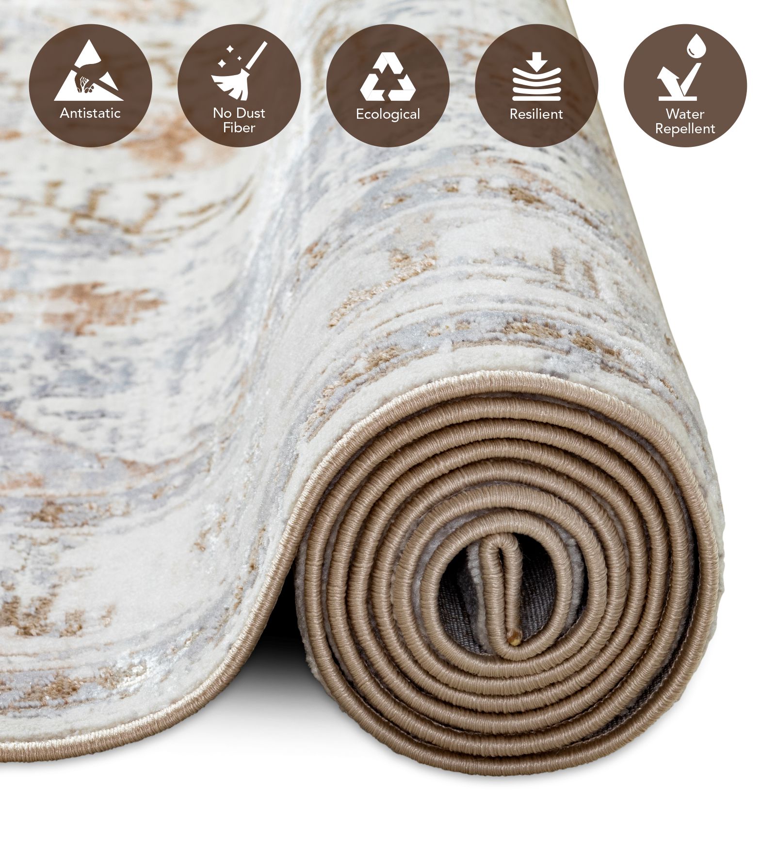 Cuba Polyester Classical Runner Beige