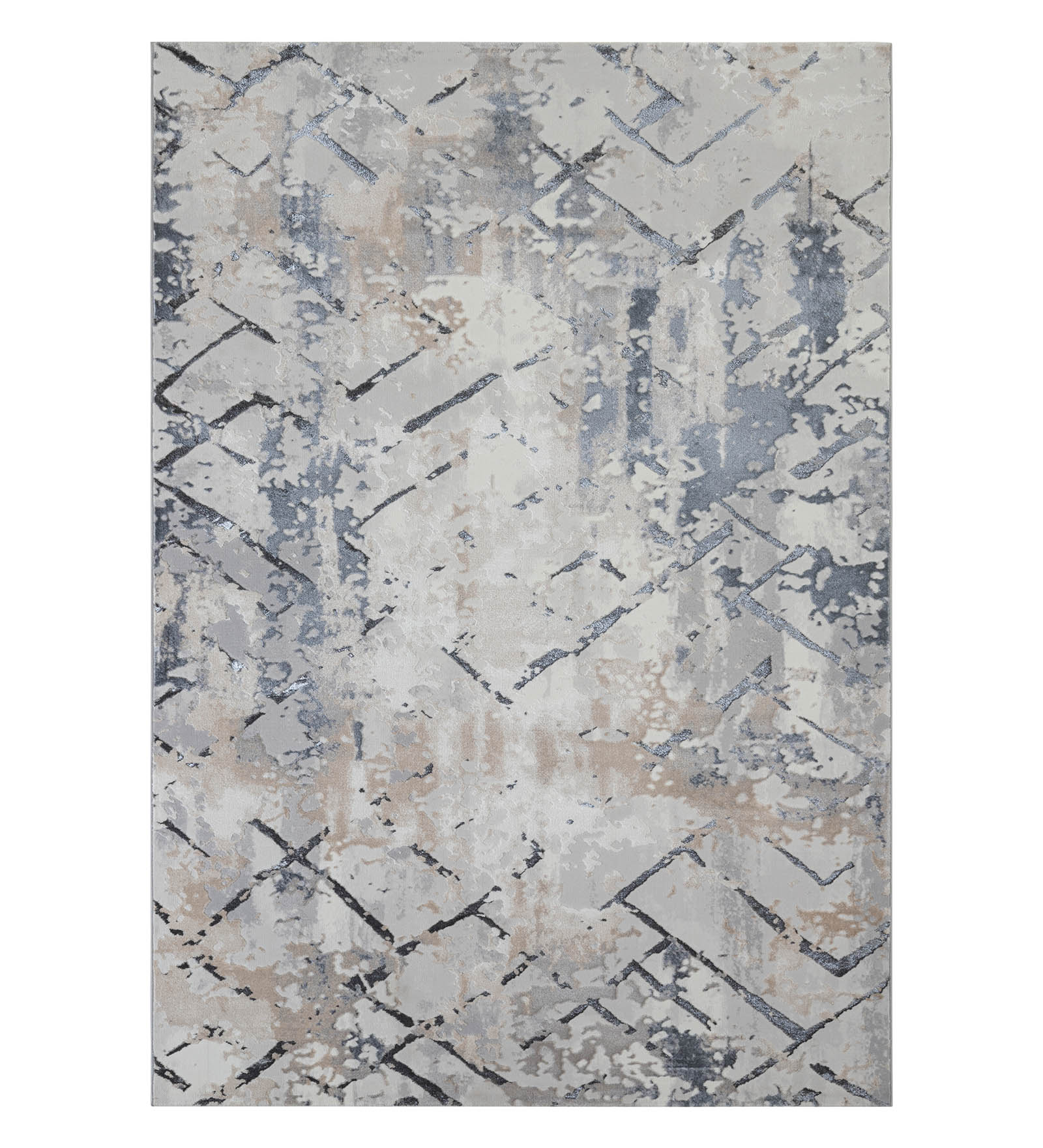 Cuba Polyester Abstract Runner Cream