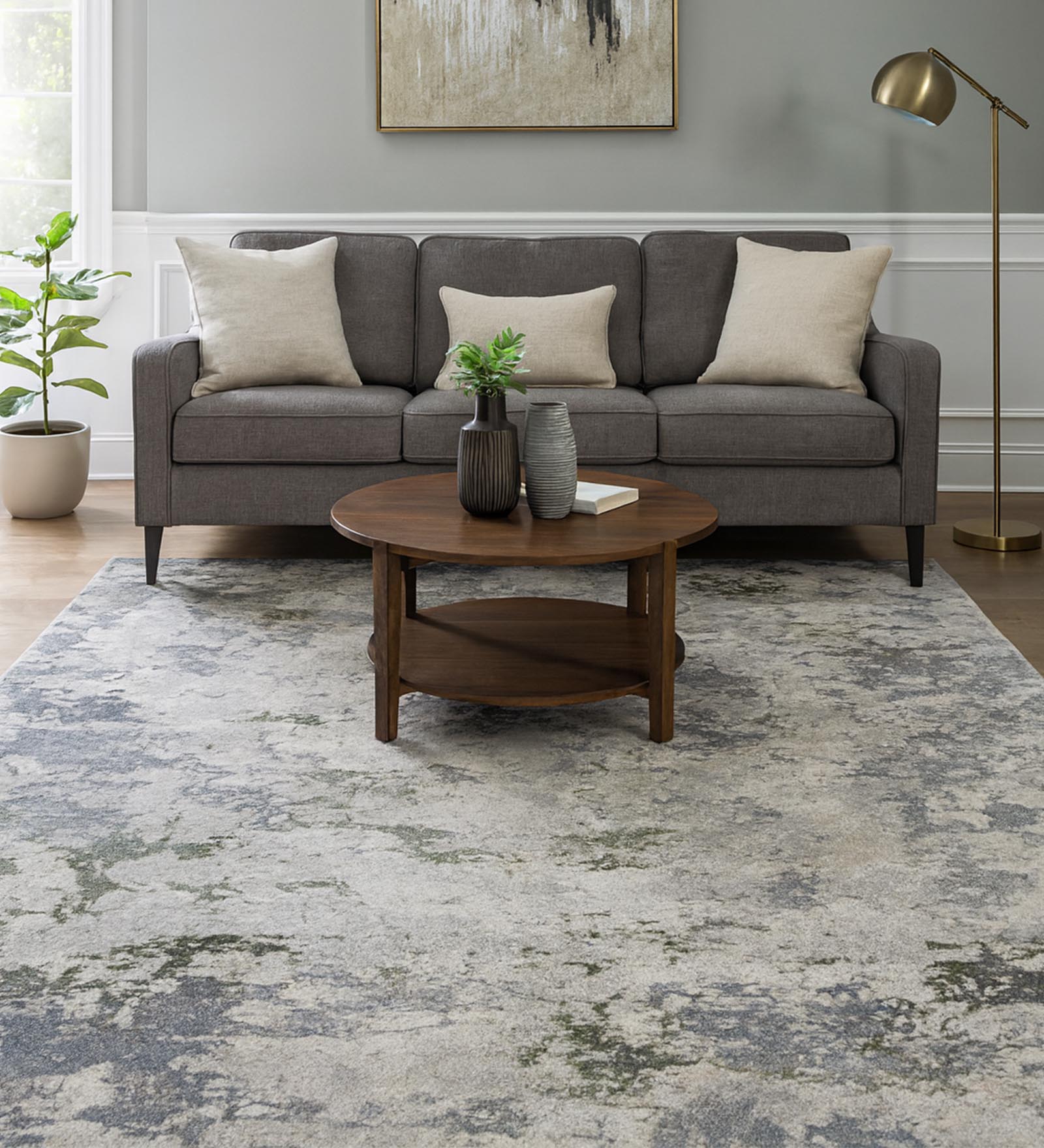 Cuba Polyester Abstract Runner Cream