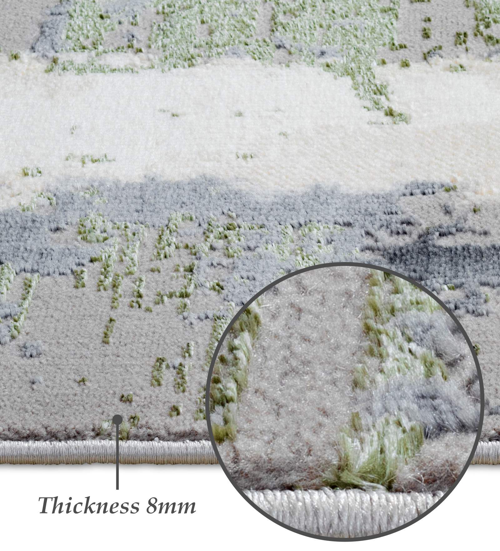 Cuba Polyester Abstract Carpet Green