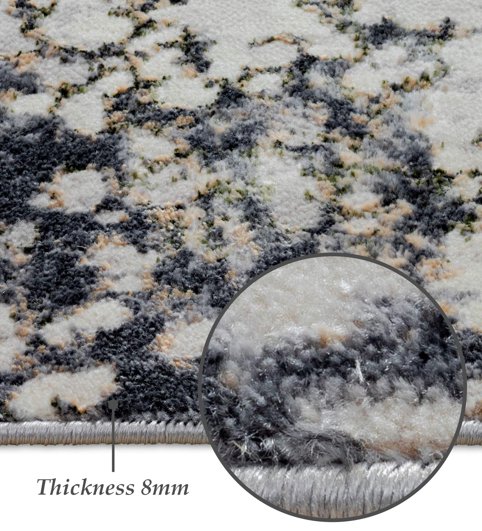 Cuba Polyester Abstract Carpet Green