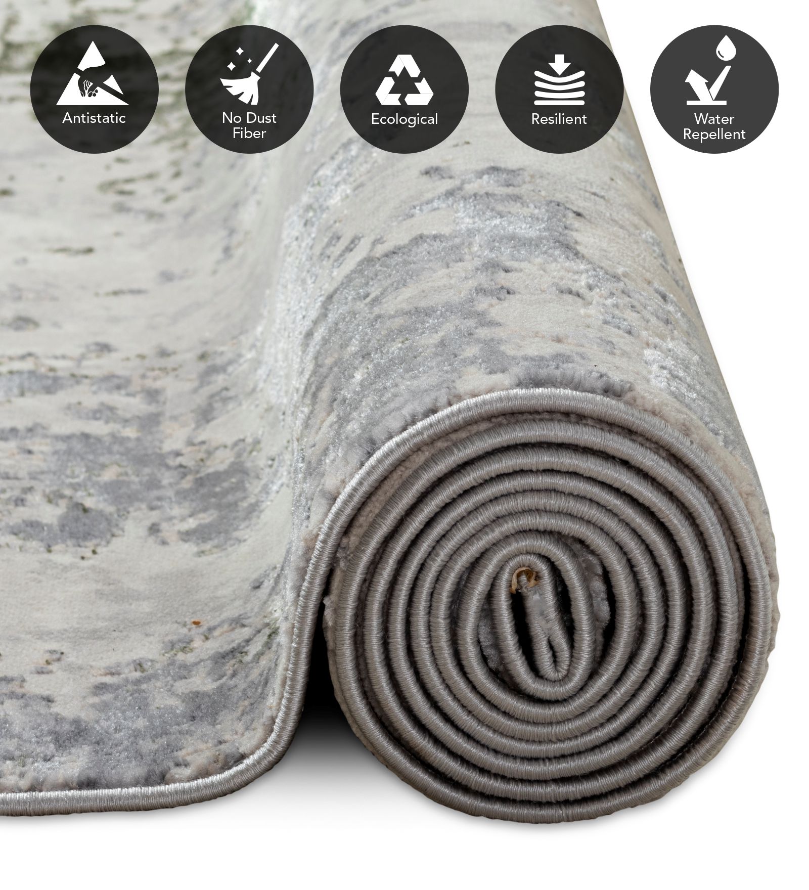 Cuba Polyester Abstract Carpet Green