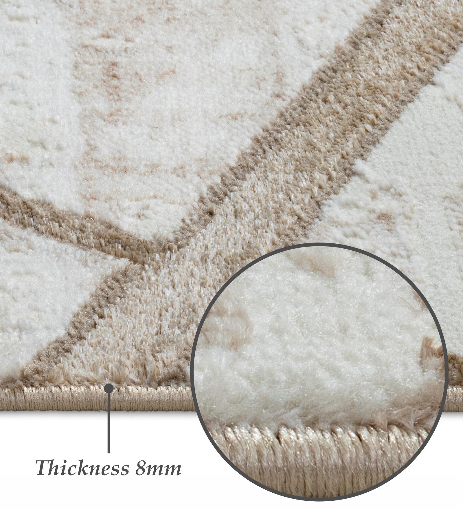 Cuba Polyester Abstract Carpet Beige