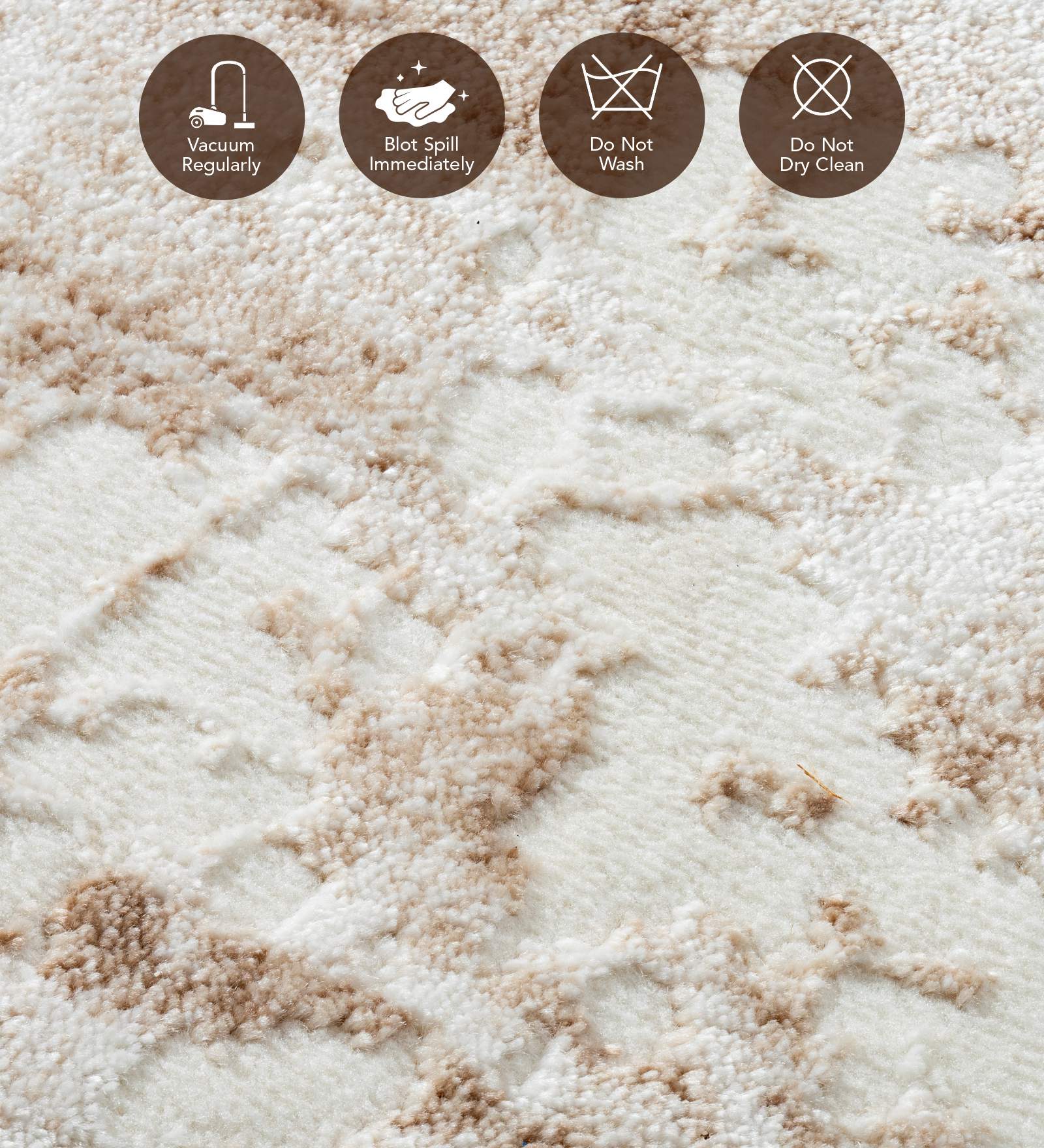 Cuba Polyester Abstract Carpet Beige