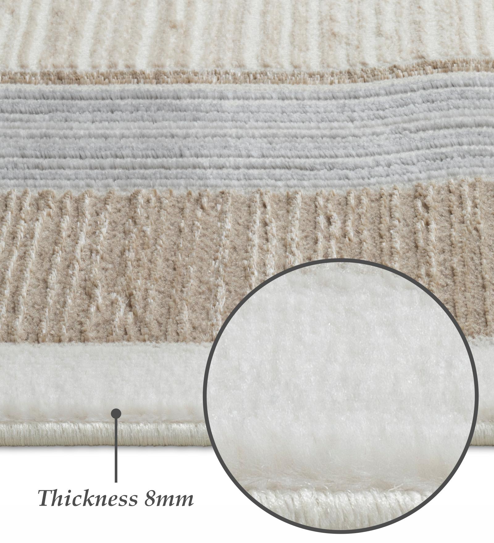 Cuba Polyester Geometric Carpet Beige