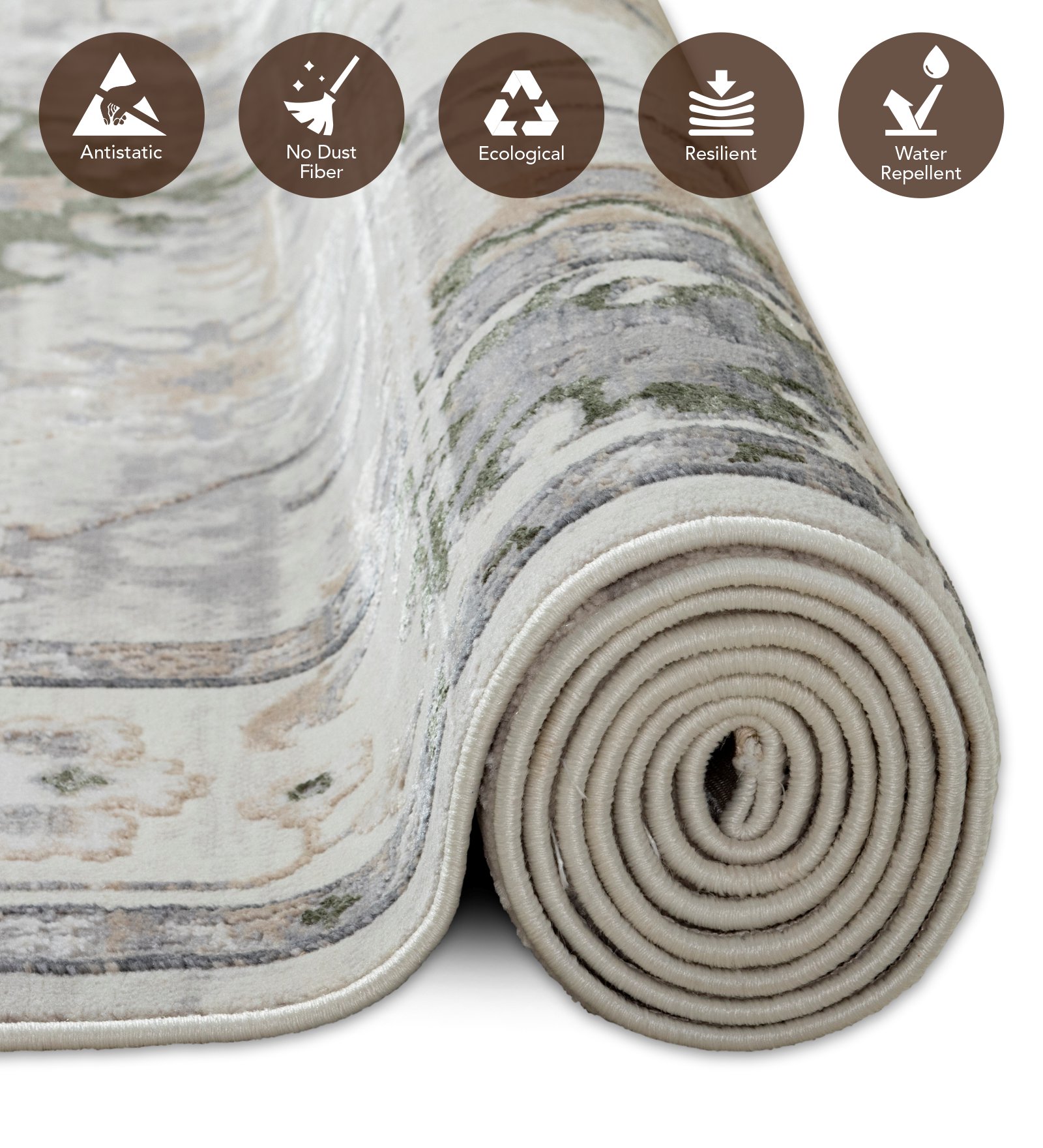 Cuba Polyester Classical Carpet Green