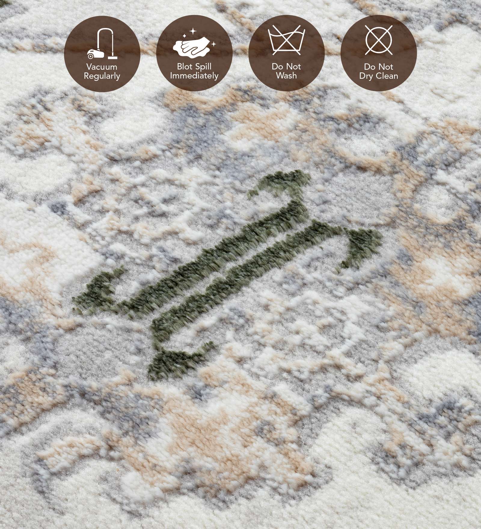 Cuba Polyester Classical Carpet Green