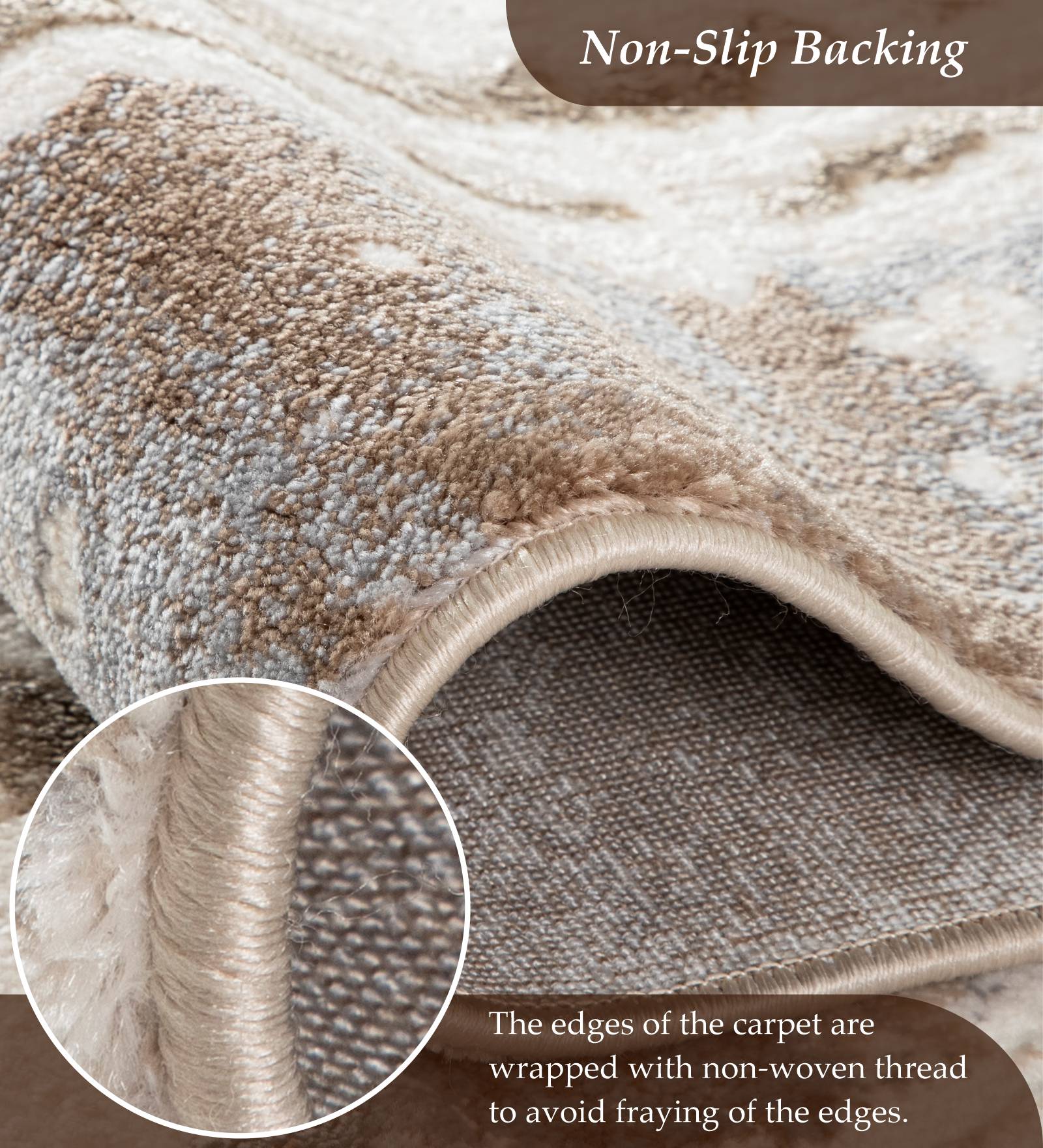 Cuba Polyester Abstract Carpet Cream