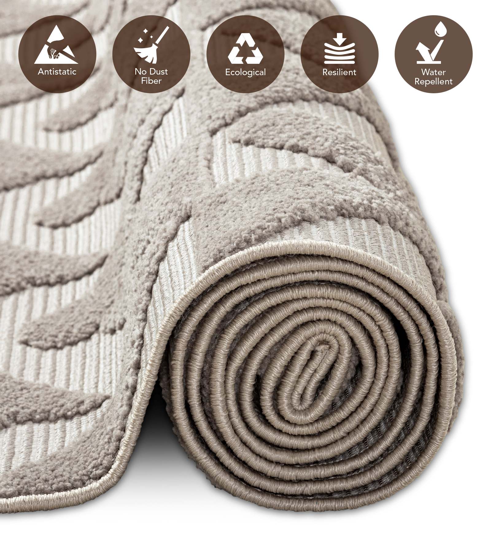 Rosa Polyester Neo Classical Runner Beige